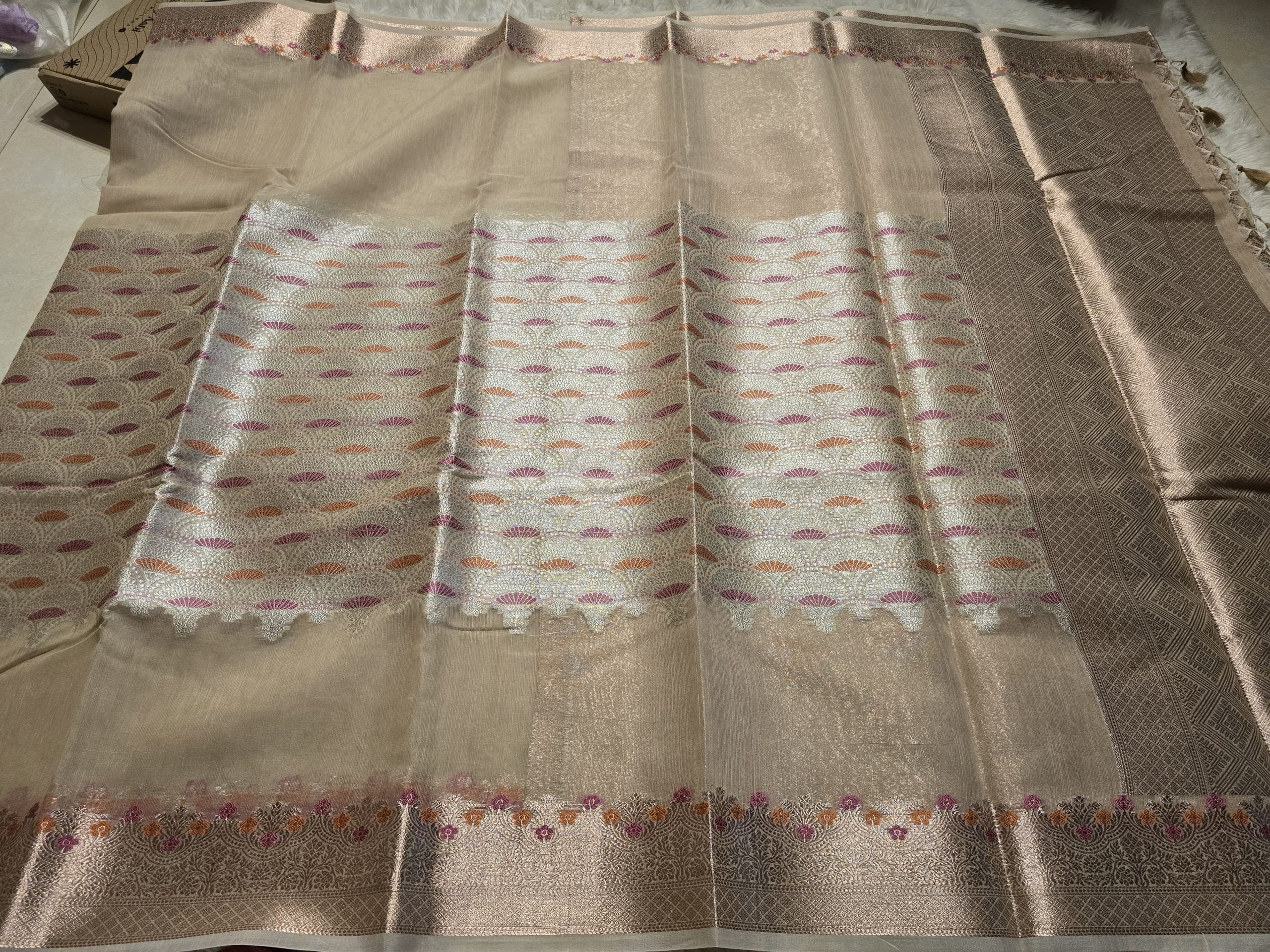SADHA-BEIGE SANDAL SAREE