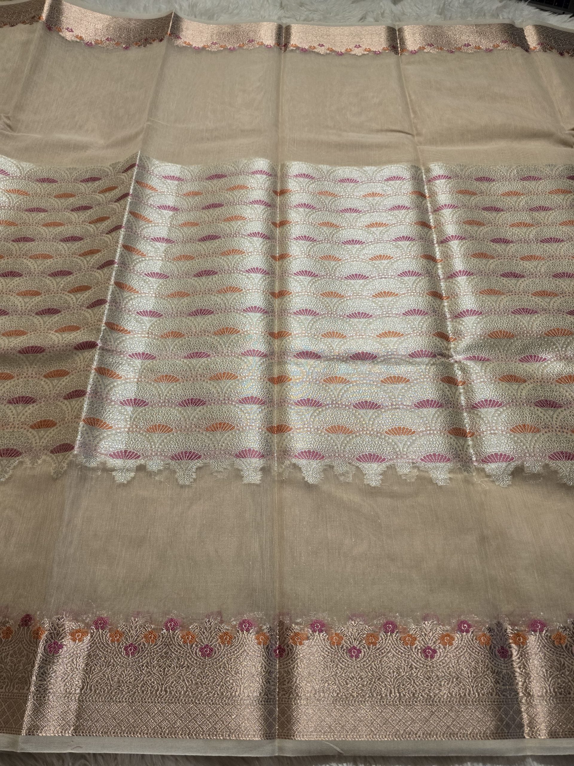 SADHA-BEIGE SANDAL SAREE