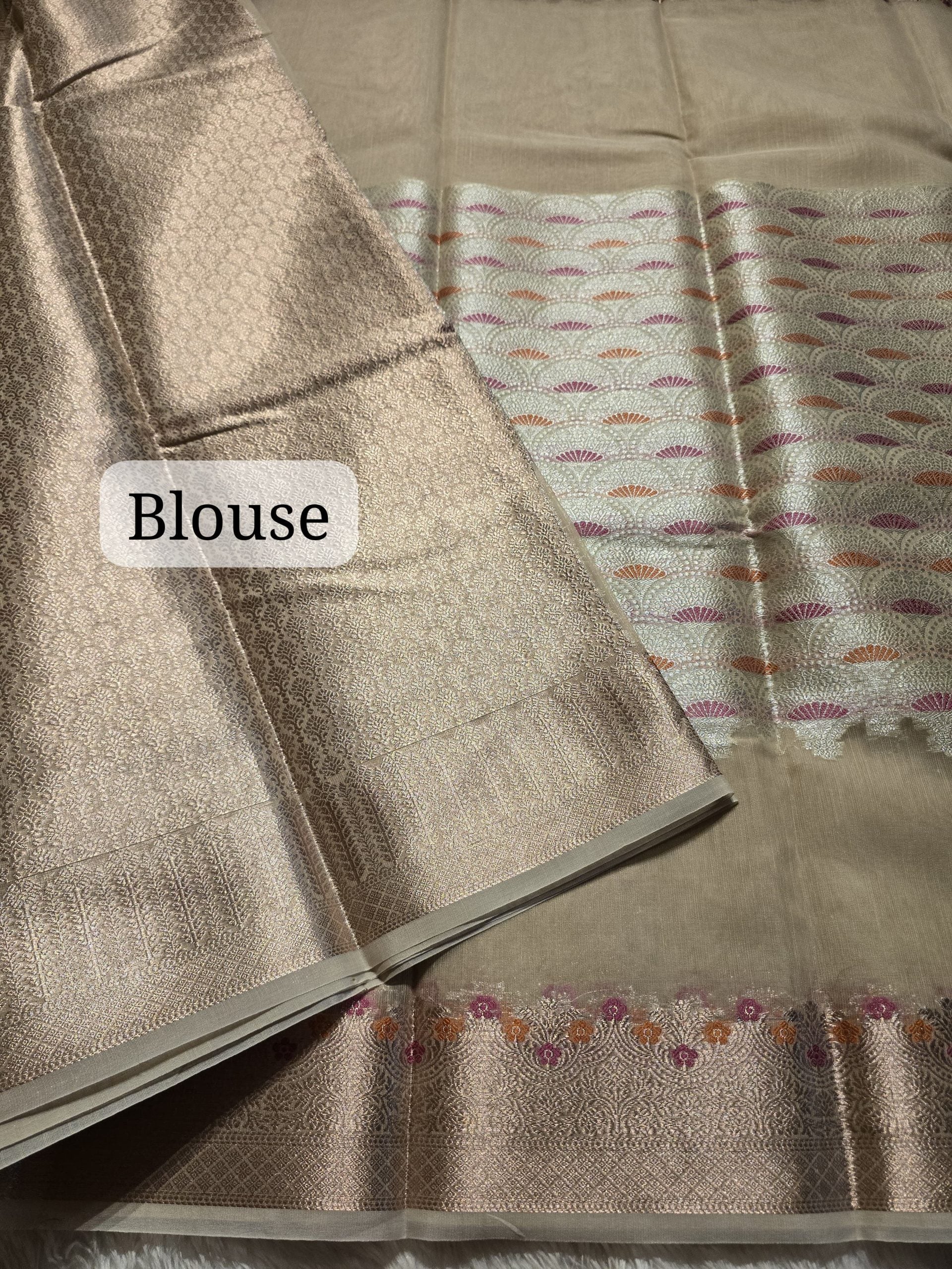 SADHA-BEIGE SANDAL SAREE