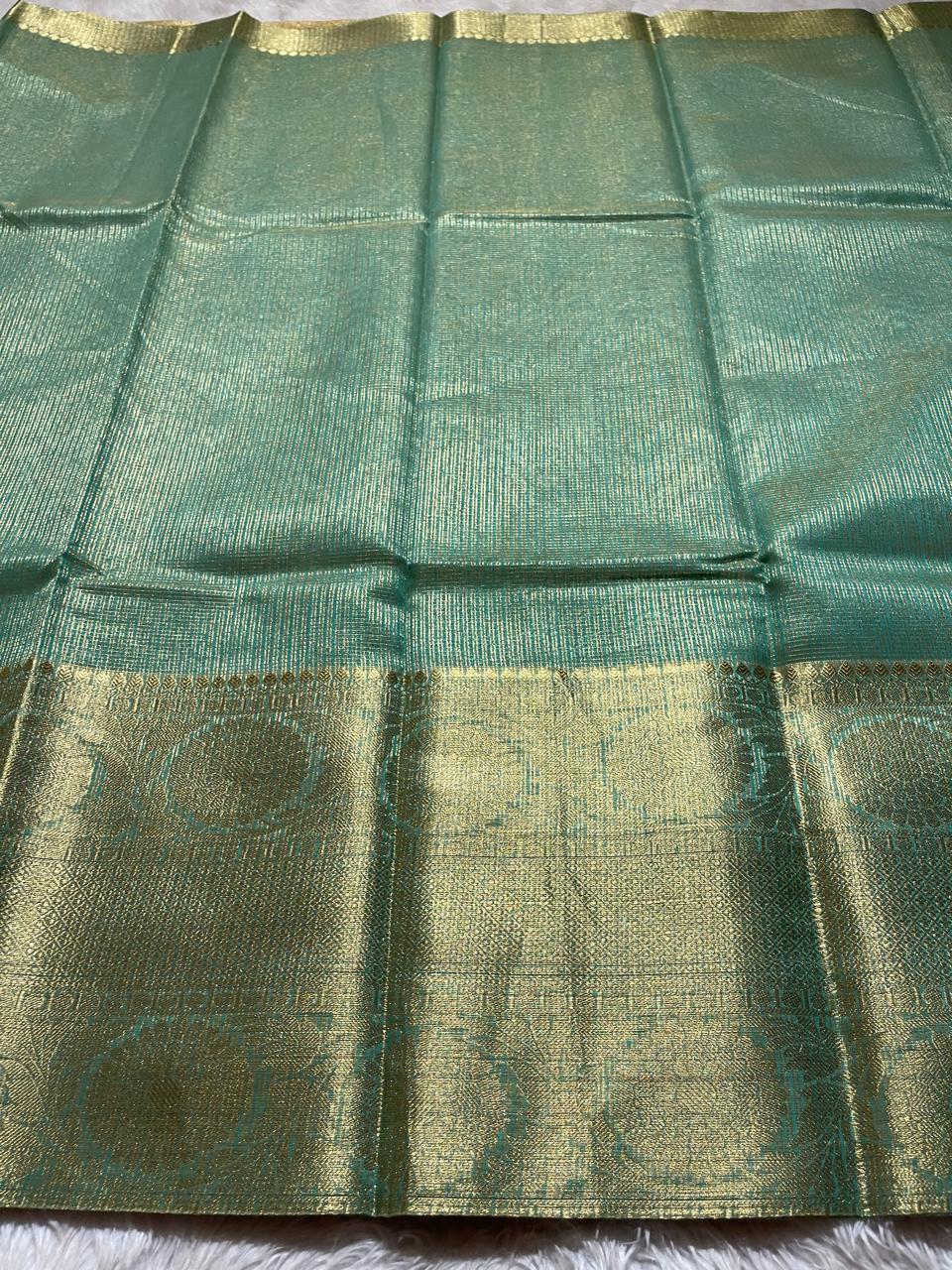 GOLDEN DAZZLE-JADE GREEN SAREE