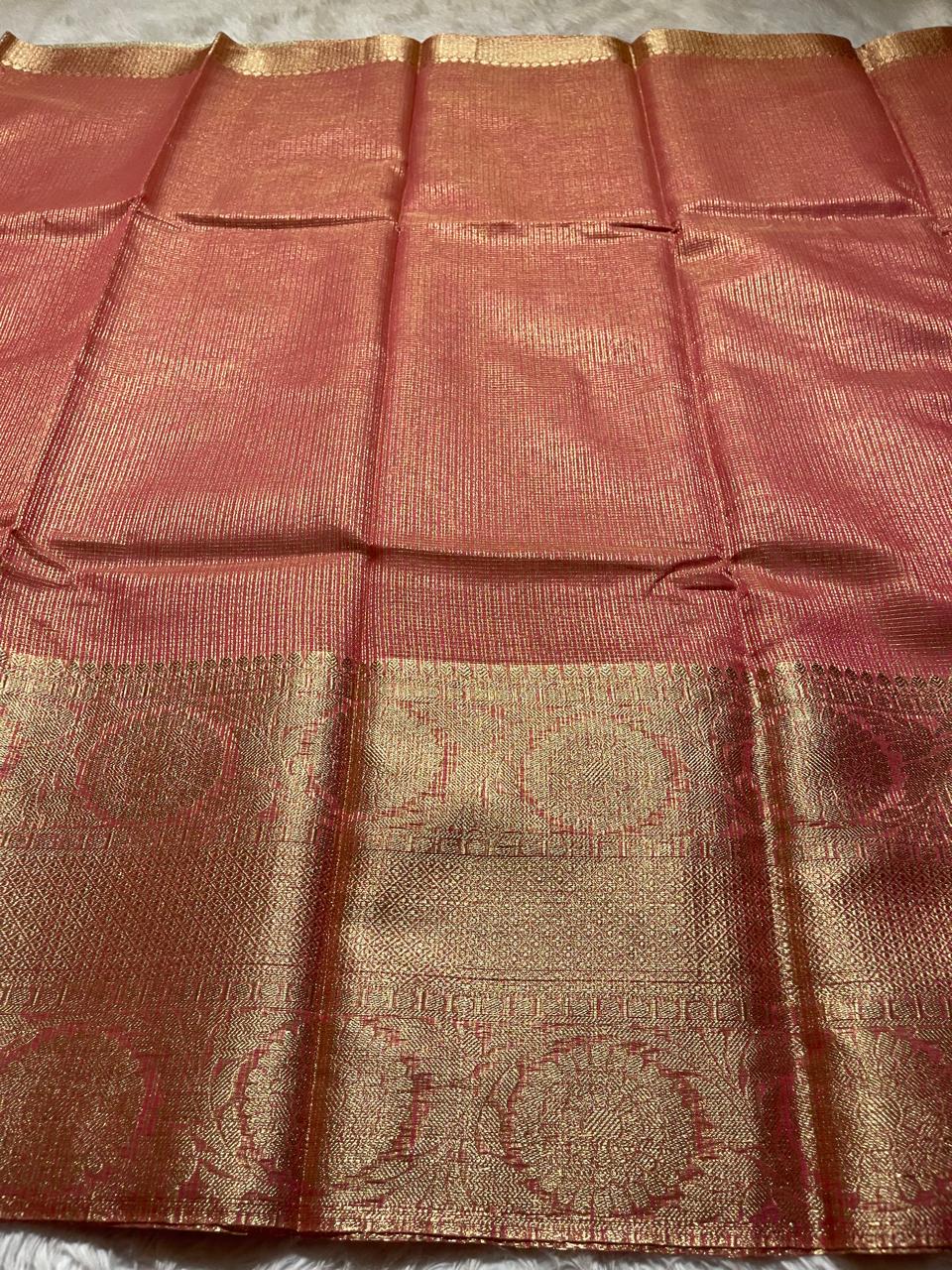 GOLDEN DAZZLE-PUNCH PINK SAREE