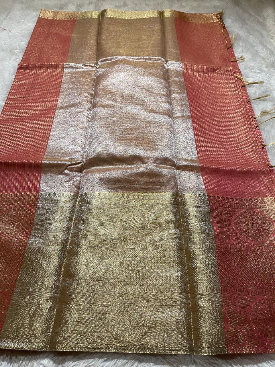 GOLDEN DAZZLE-PUNCH PINK SAREE