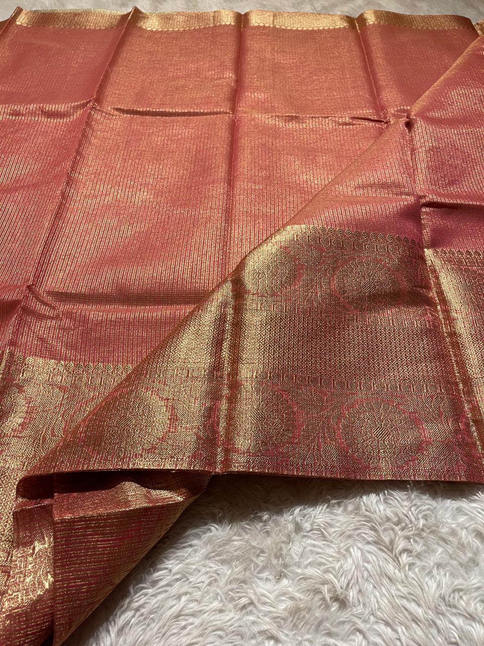 GOLDEN DAZZLE-PUNCH PINK SAREE