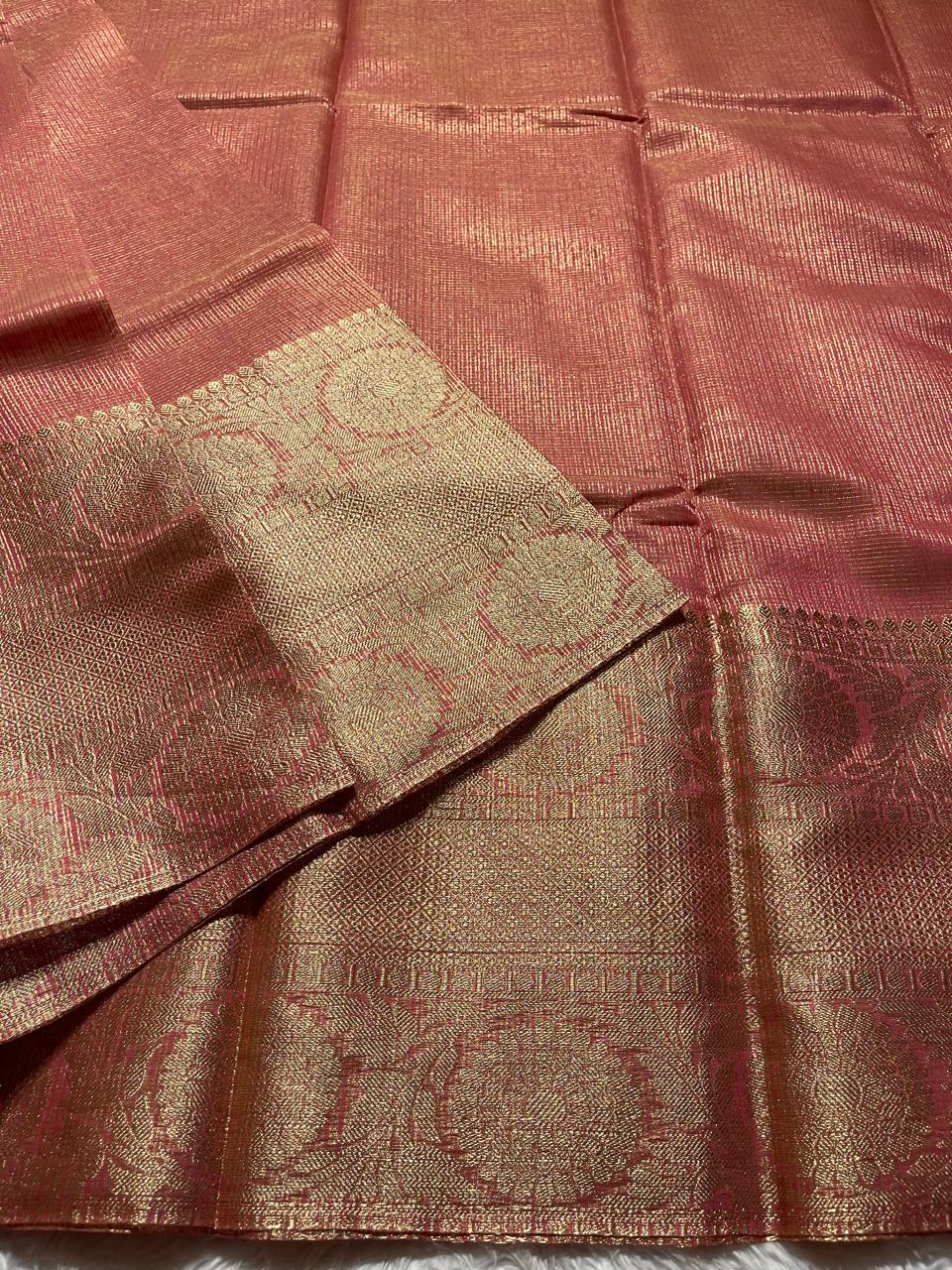 GOLDEN DAZZLE-PUNCH PINK SAREE