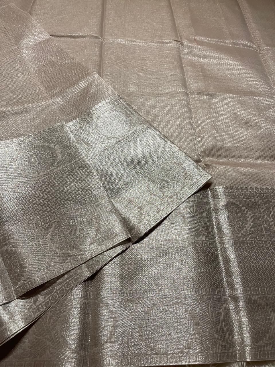 GOLDEN DAZZLE-CLOUD GRAY SAREE
