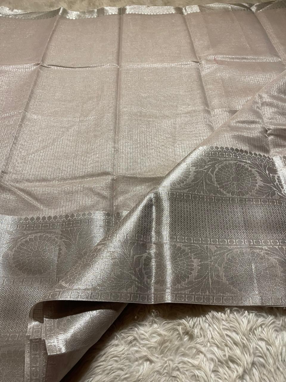 GOLDEN DAZZLE-CLOUD GRAY SAREE