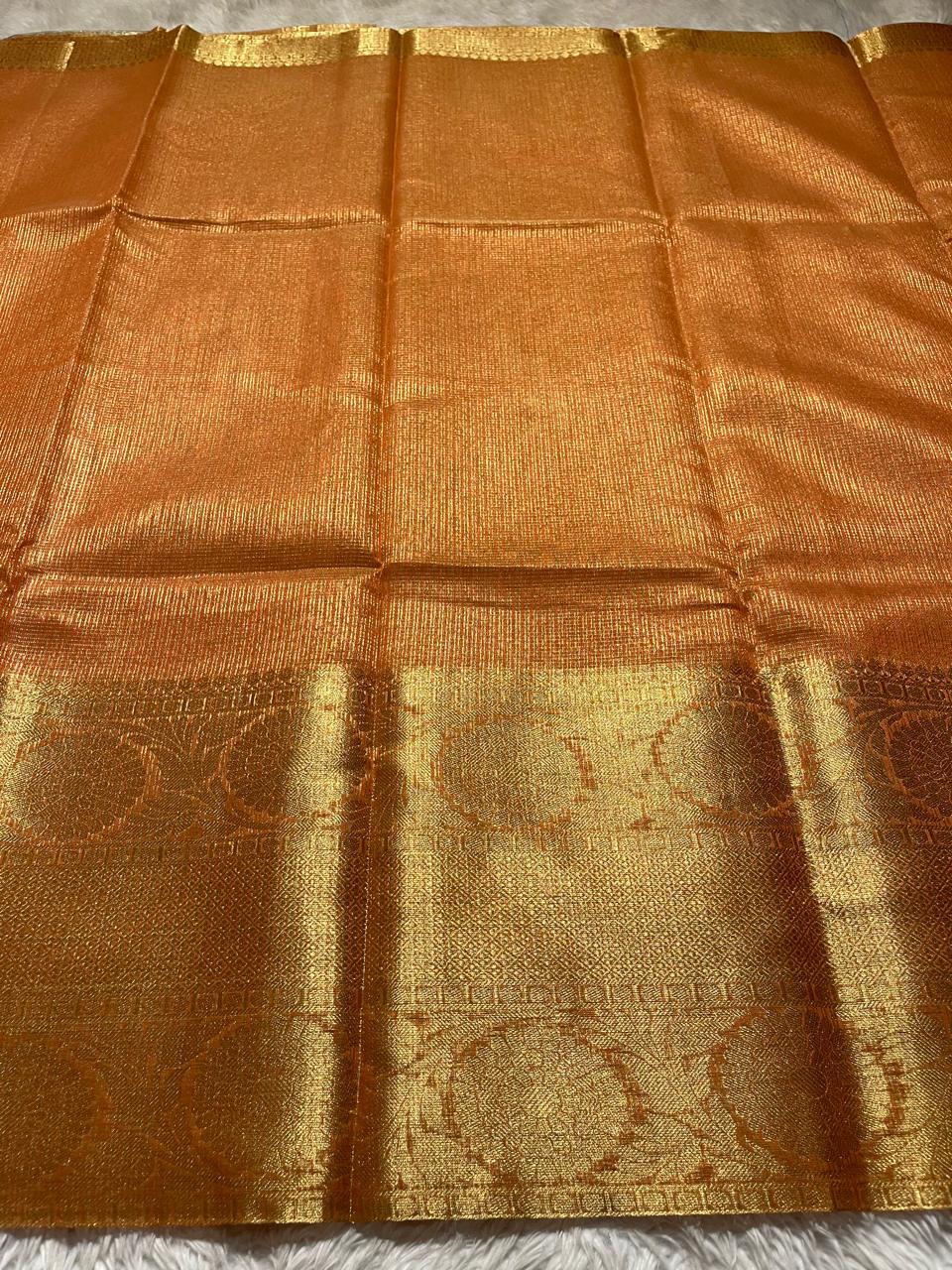 GOLDEN DAZZLE-ORANGE SAREE