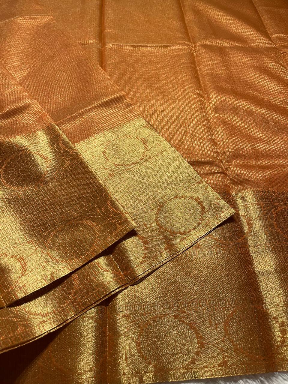 GOLDEN DAZZLE-ORANGE SAREE