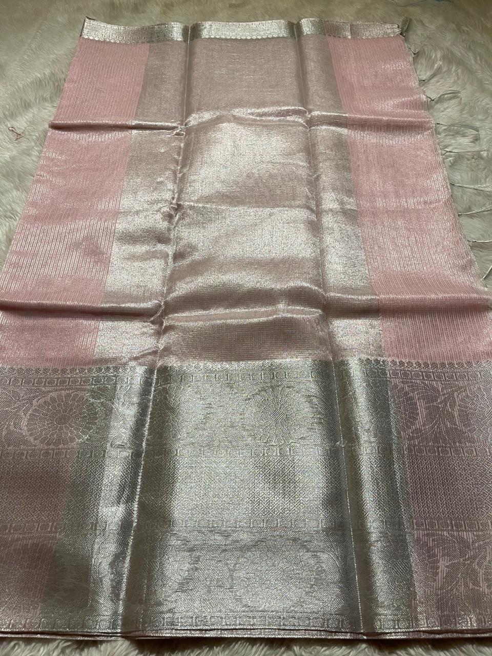 GOLDEN DAZZLE-BABY PINK SAREE