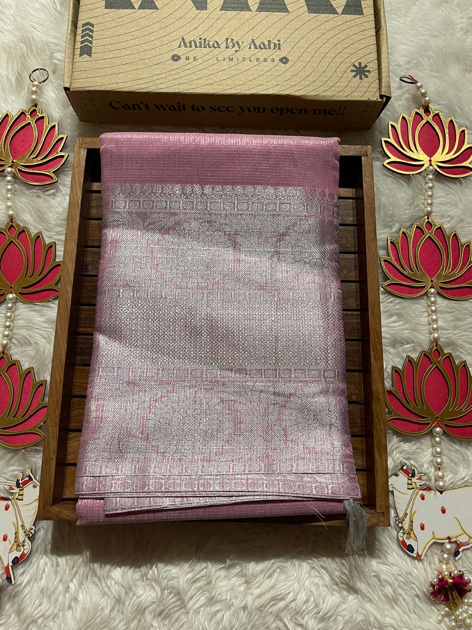 GOLDEN DAZZLE-PINK SAREE