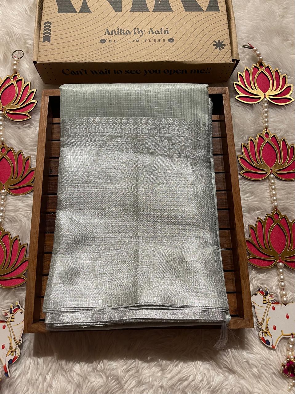 GOLDEN DAZZLE-BABY BLUE SAREE