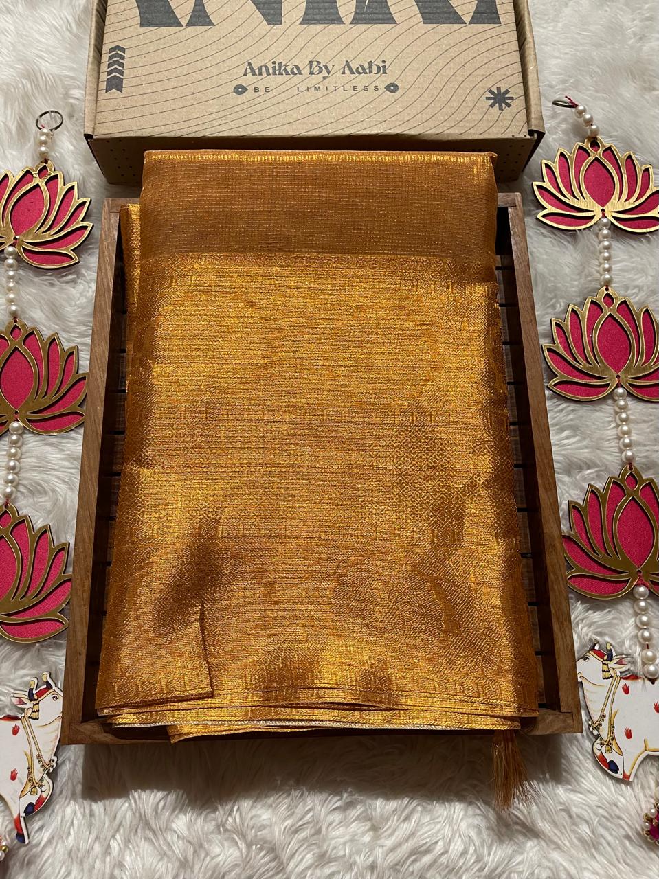 GOLDEN DAZZLE-BURNT COPPER SAREE