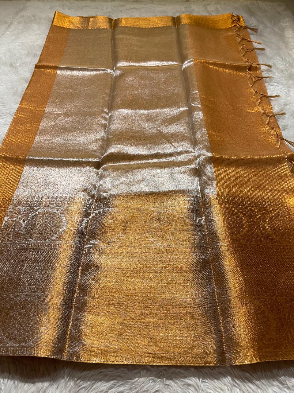 GOLDEN DAZZLE-BURNT COPPER SAREE