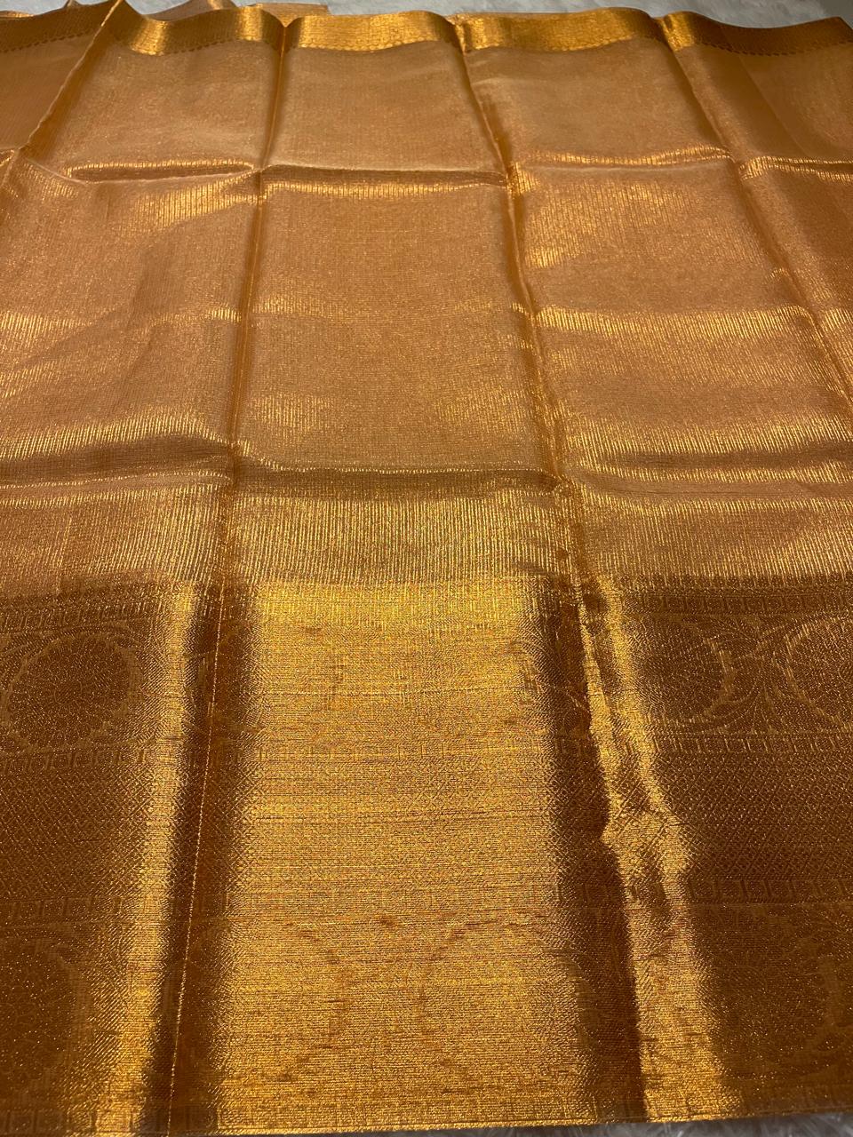 GOLDEN DAZZLE-BURNT COPPER SAREE