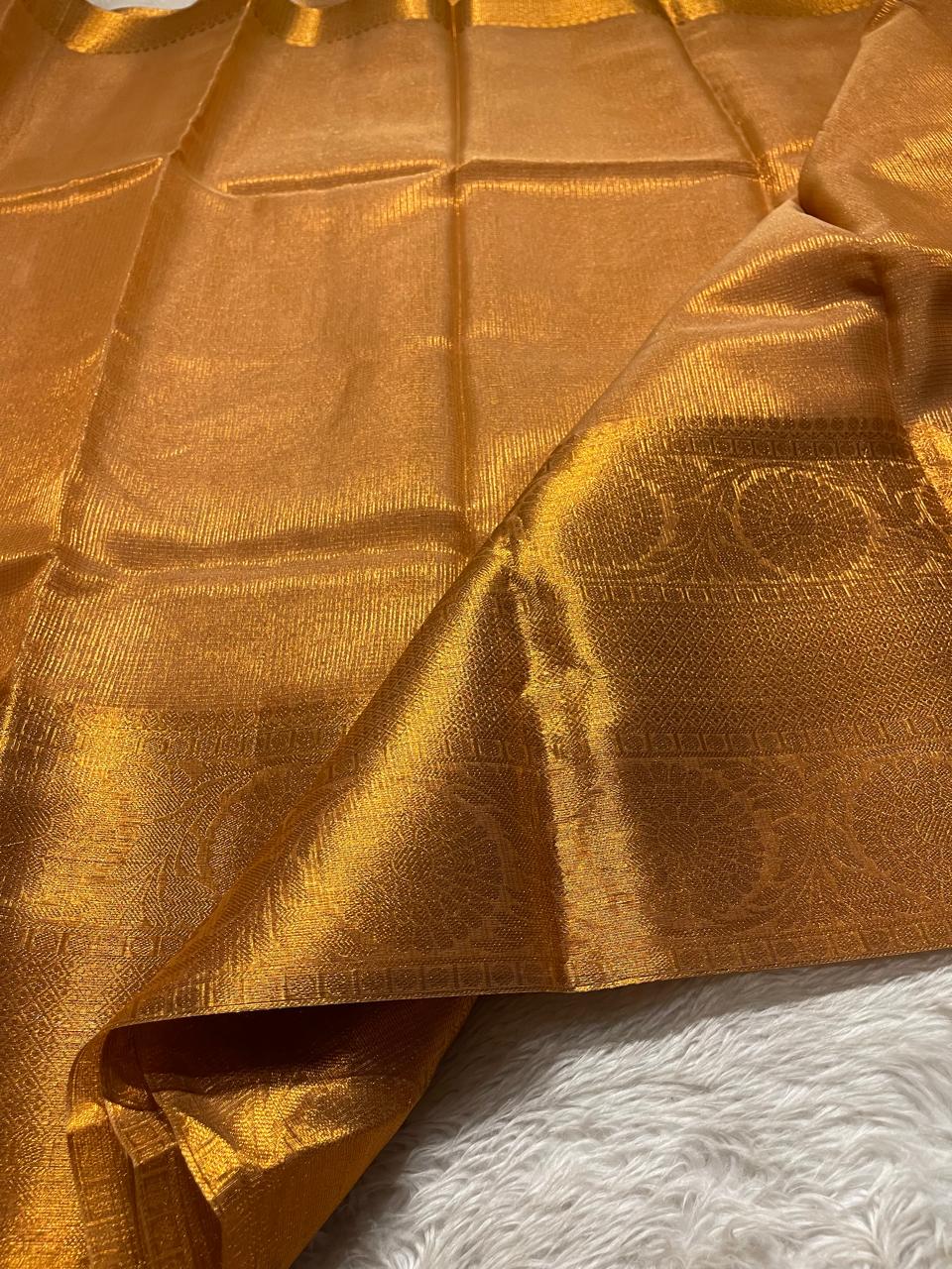 GOLDEN DAZZLE-BURNT COPPER SAREE