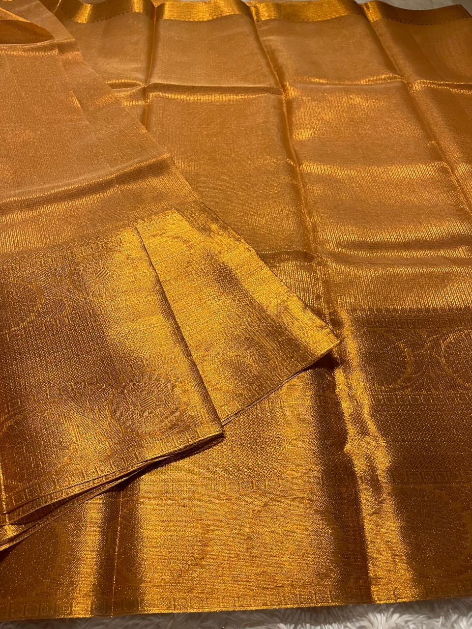 GOLDEN DAZZLE-BURNT COPPER SAREE