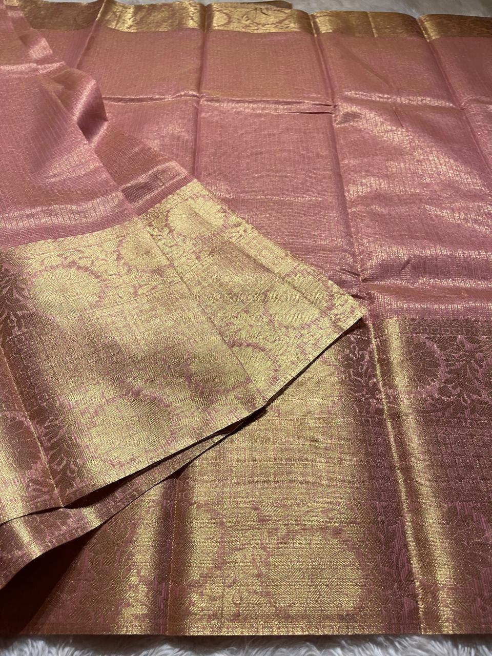 GOLDEN DAZZLE-ROUGE PINK SAREE