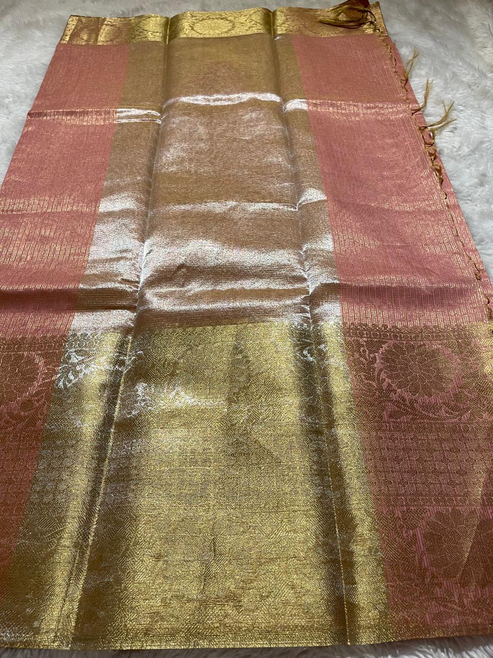 GOLDEN DAZZLE-ROUGE PINK SAREE