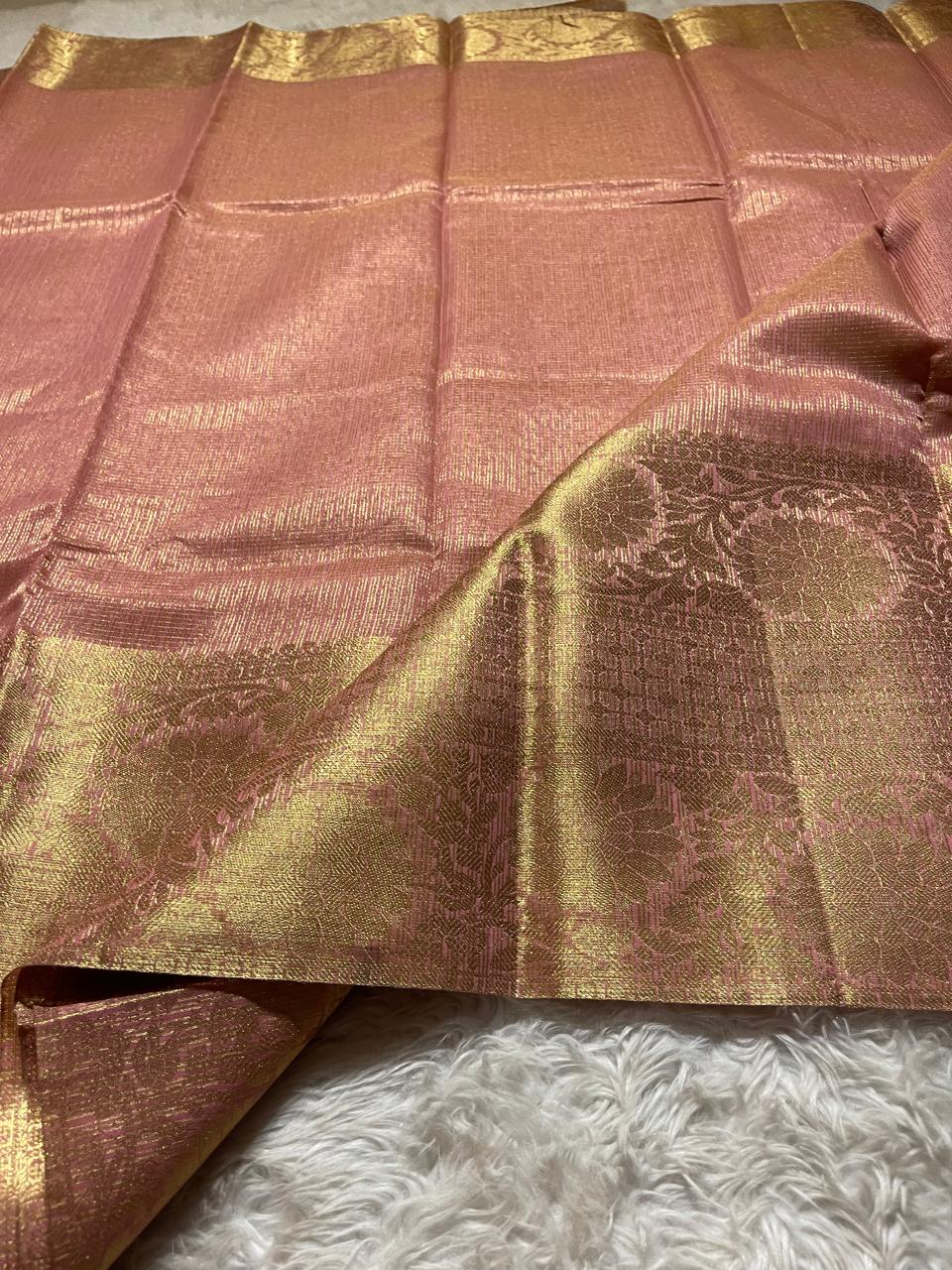 GOLDEN DAZZLE-ROUGE PINK SAREE