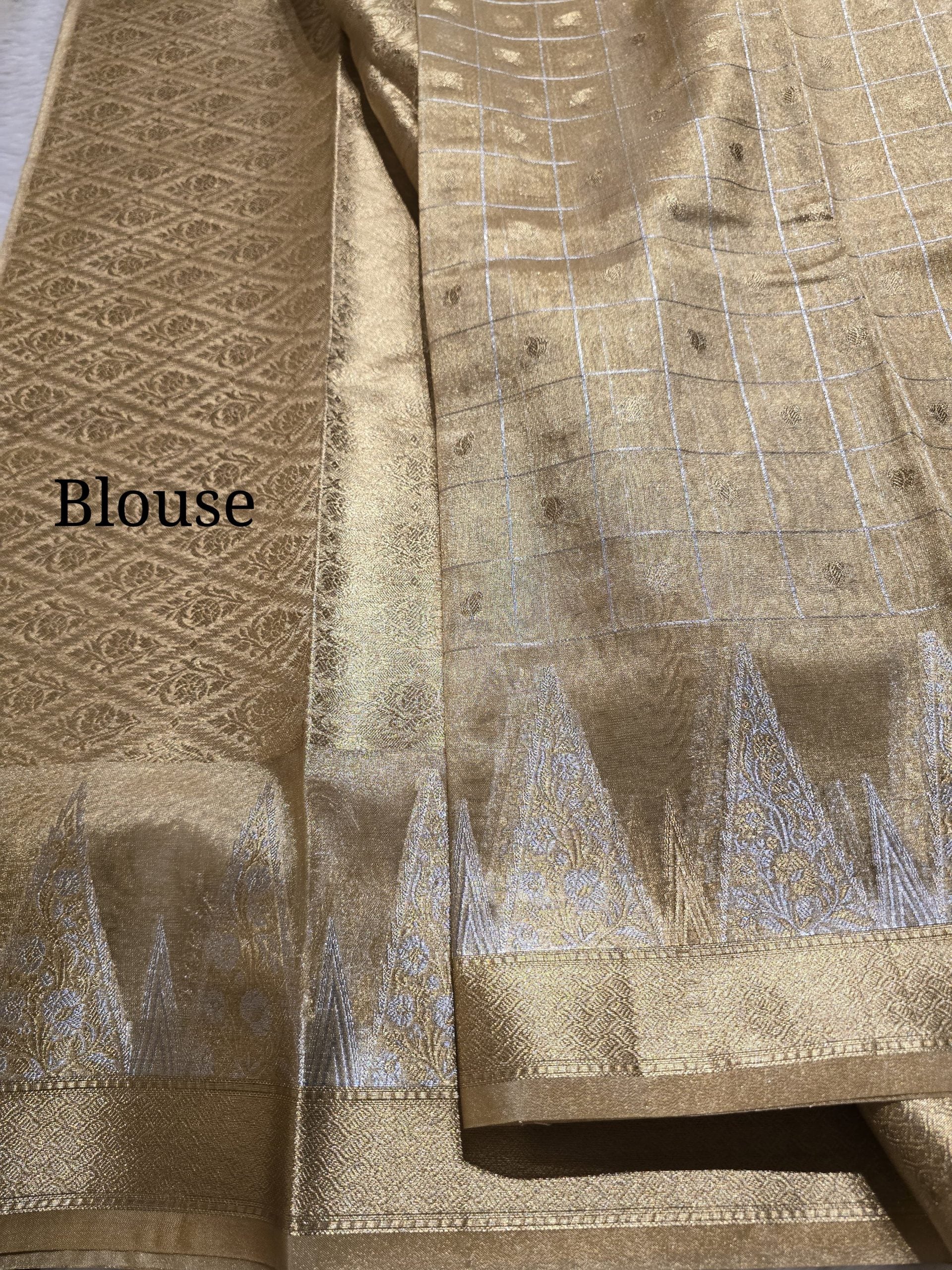 RADHI CHECKS-PASTEL GOLD SAREE