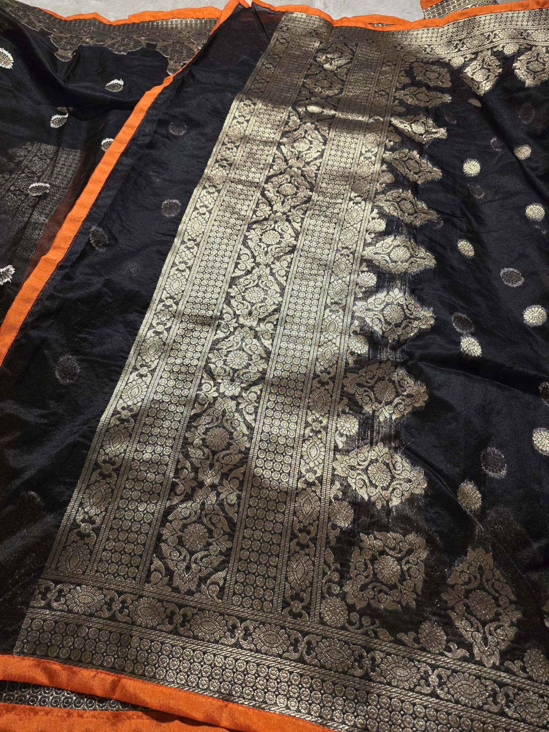ORGANZA BLACK SAREE