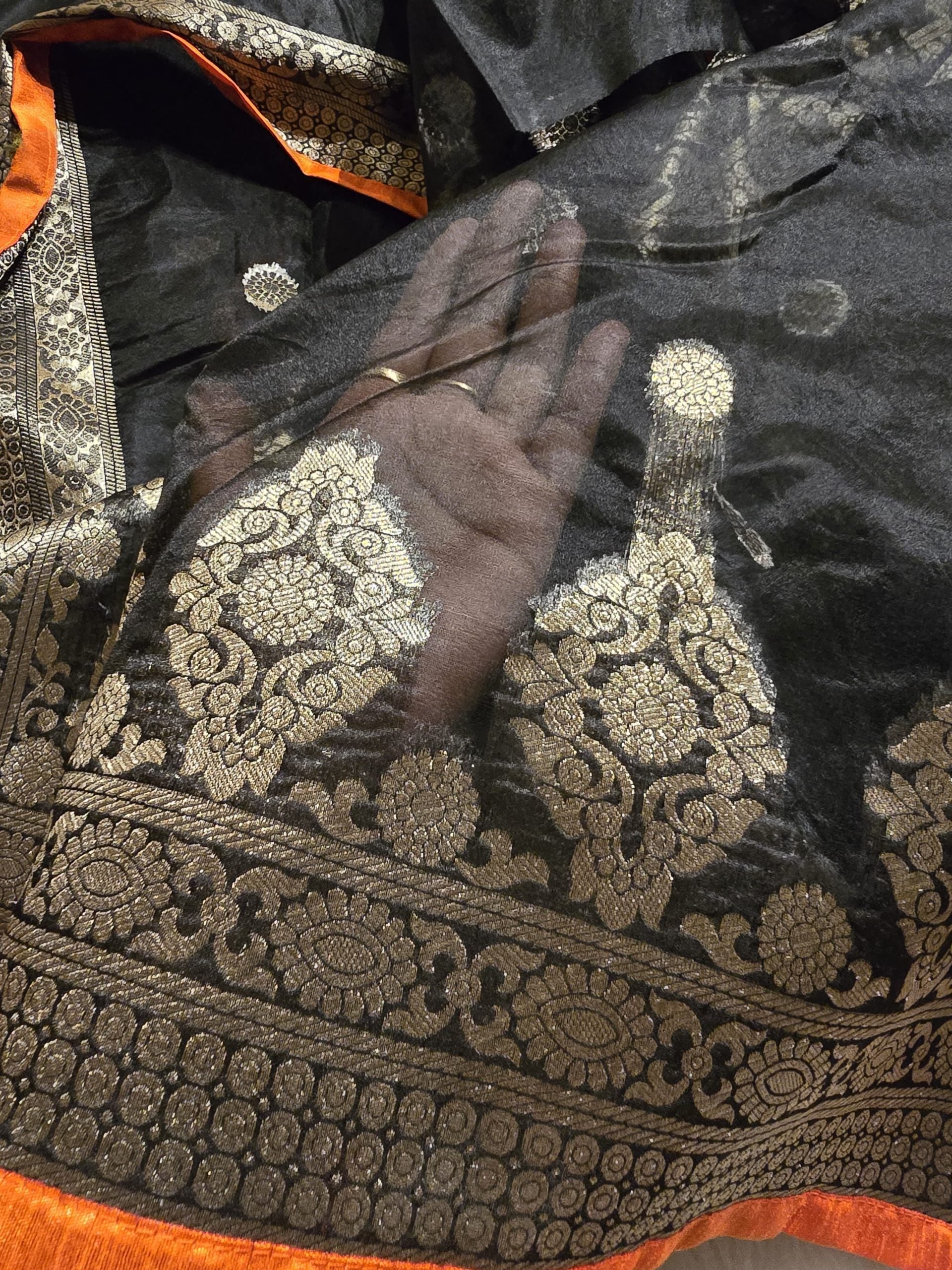 ORGANZA BLACK SAREE