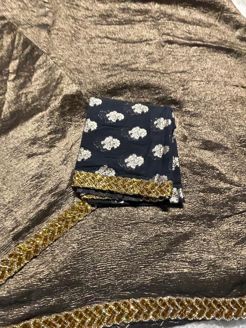 TISSUE LACE-BLACK SAREE