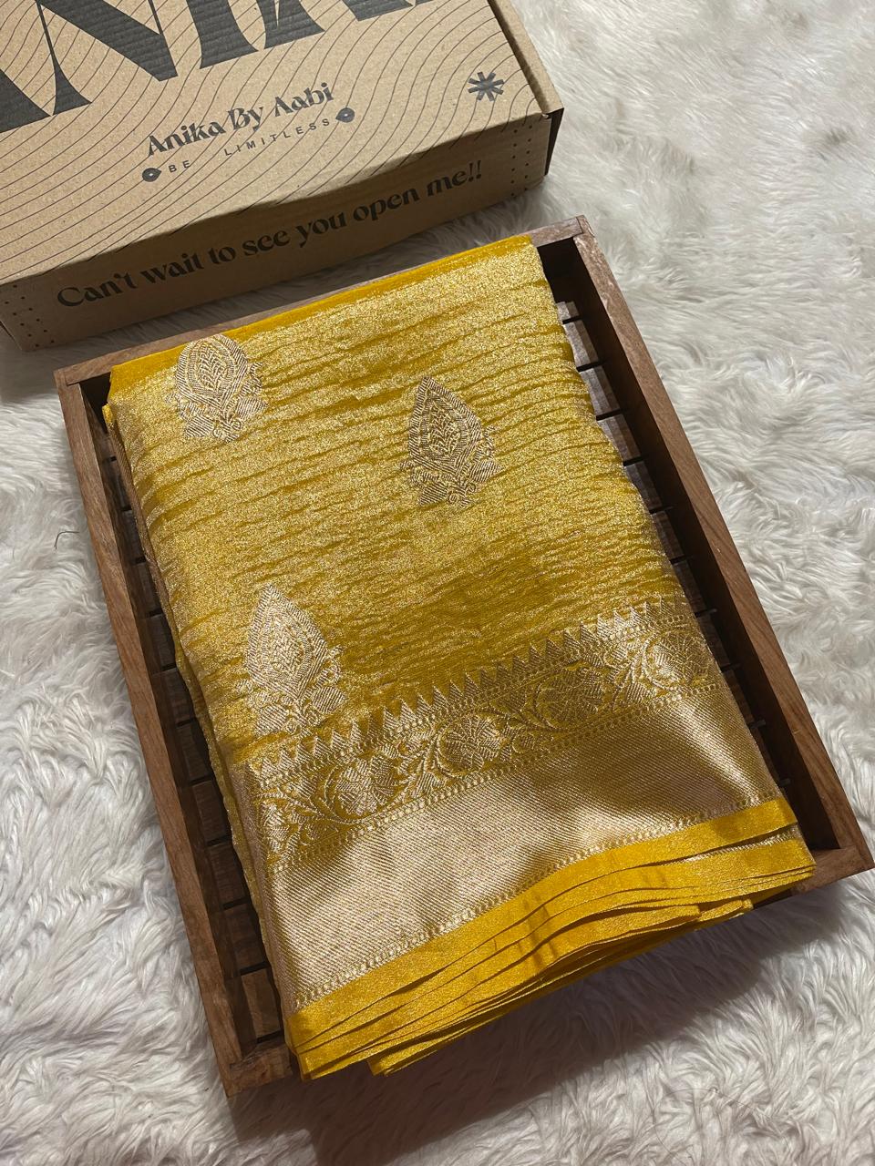 CRUSH MOTIF-MANGO YELLOW SAREE