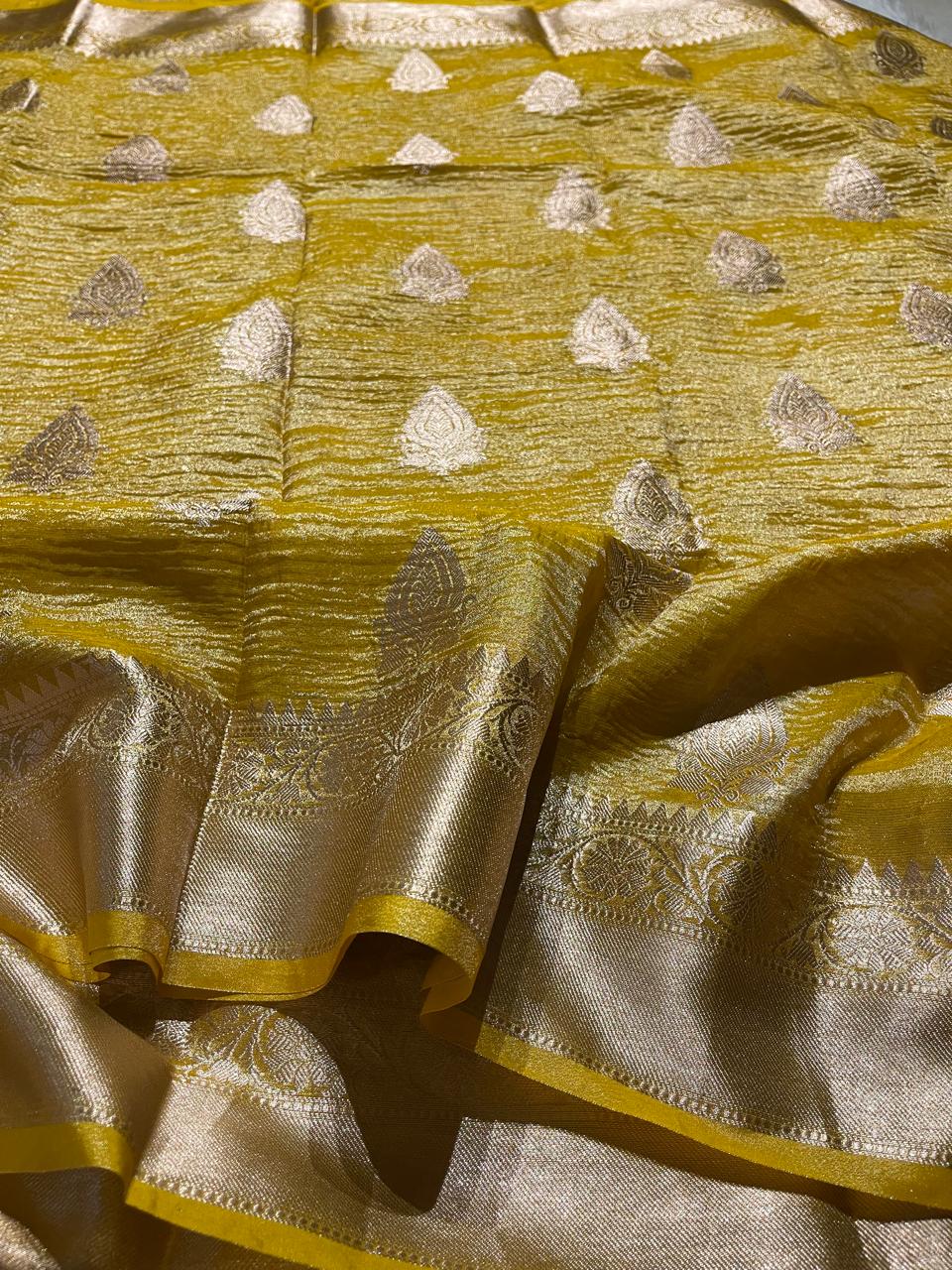 CRUSH MOTIF-MANGO YELLOW SAREE