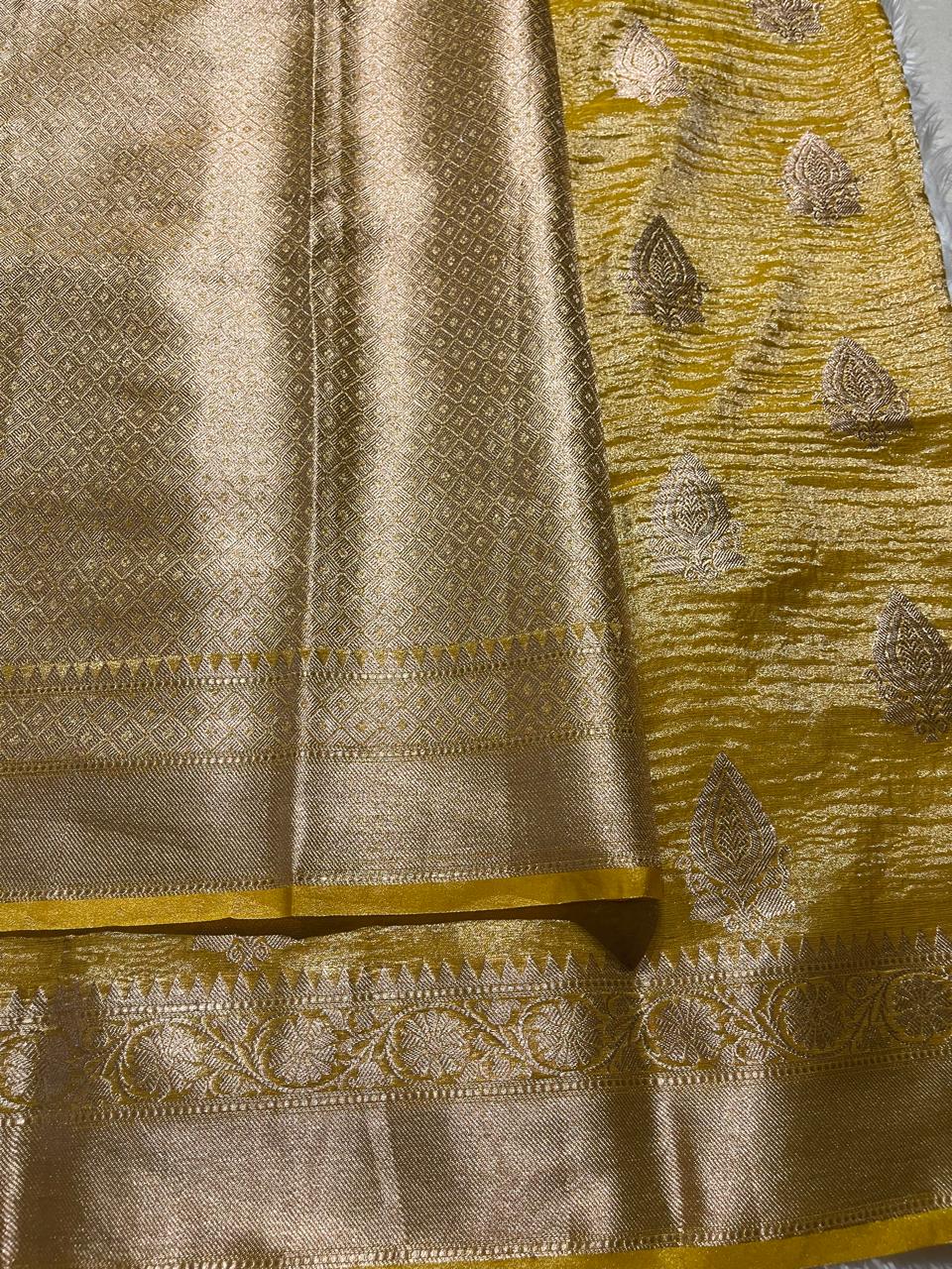CRUSH MOTIF-MANGO YELLOW SAREE