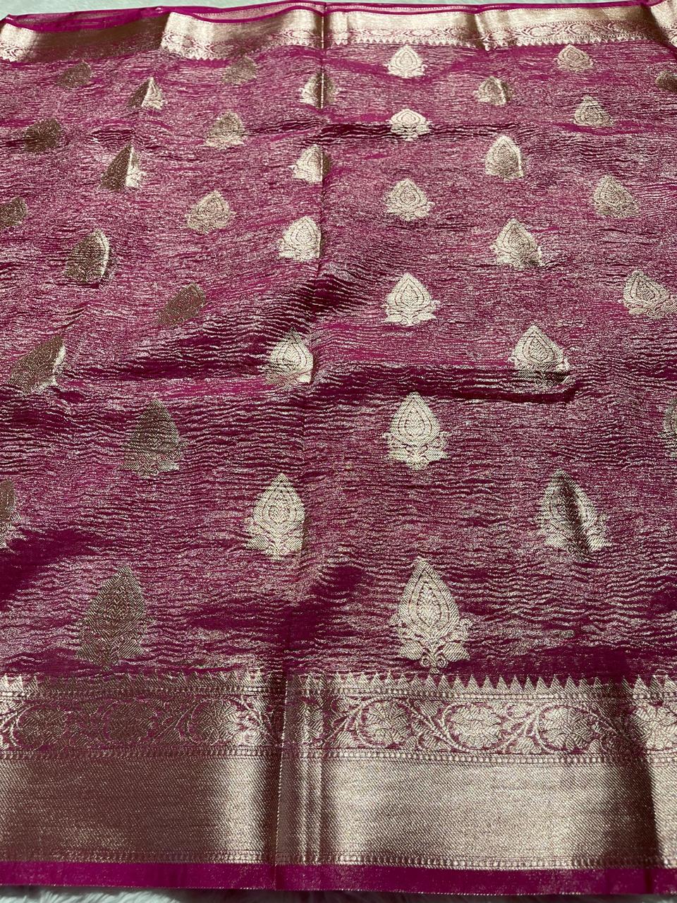 CRUSH MOTIF-RANIPINK SAREE