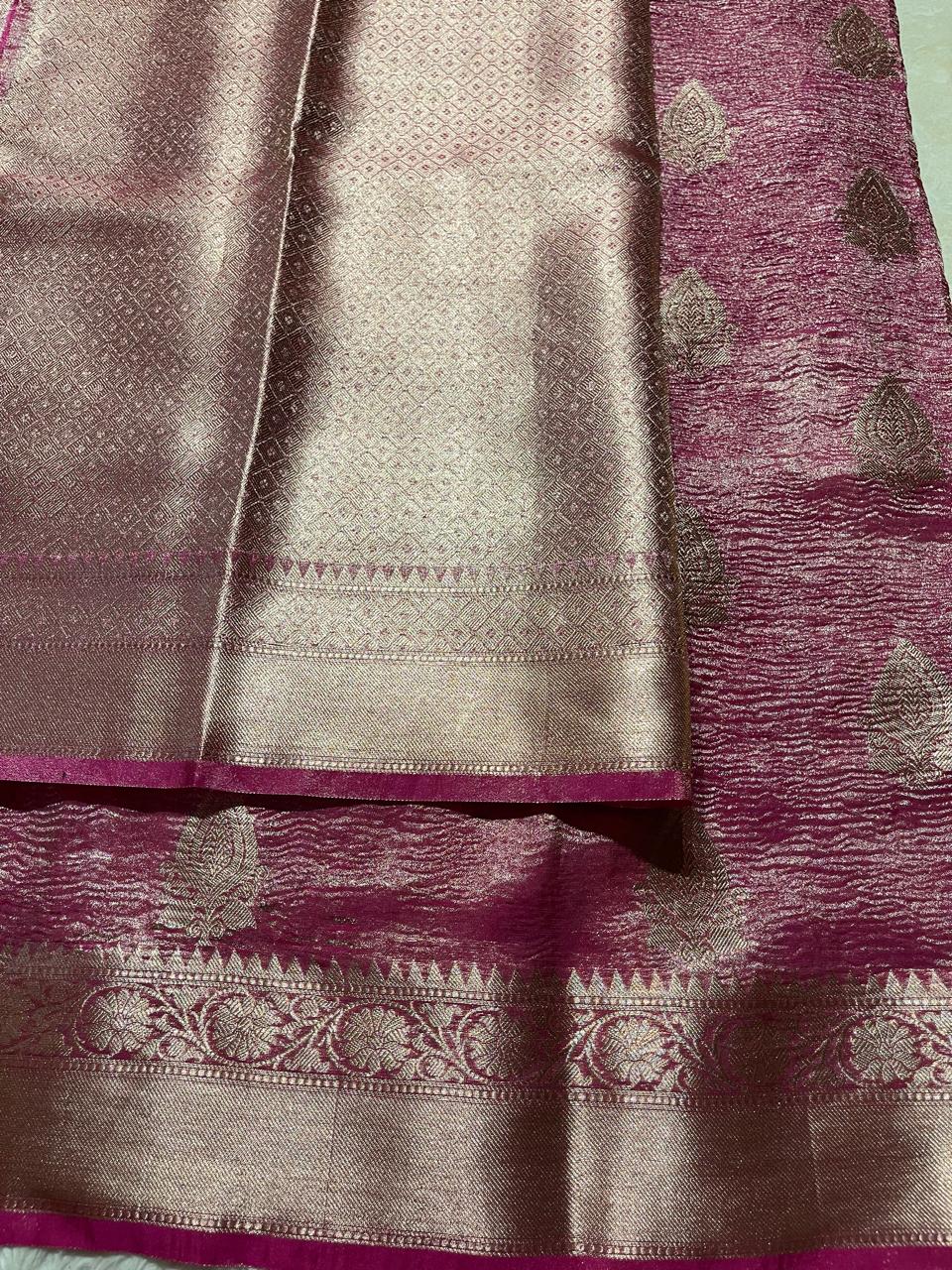 CRUSH MOTIF-RANIPINK SAREE
