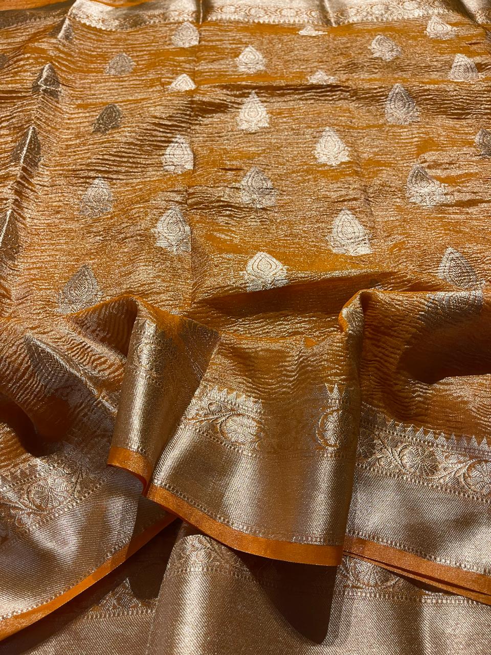 CRUSH MOTIF-ORANGE SAREE