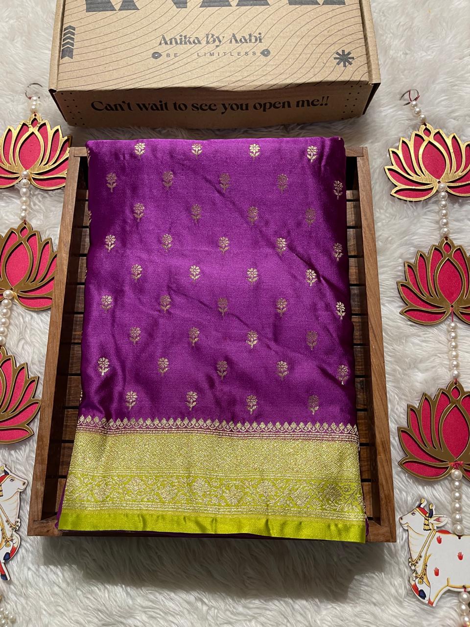 NIRA-PURPLE DUAL TONE SAREE