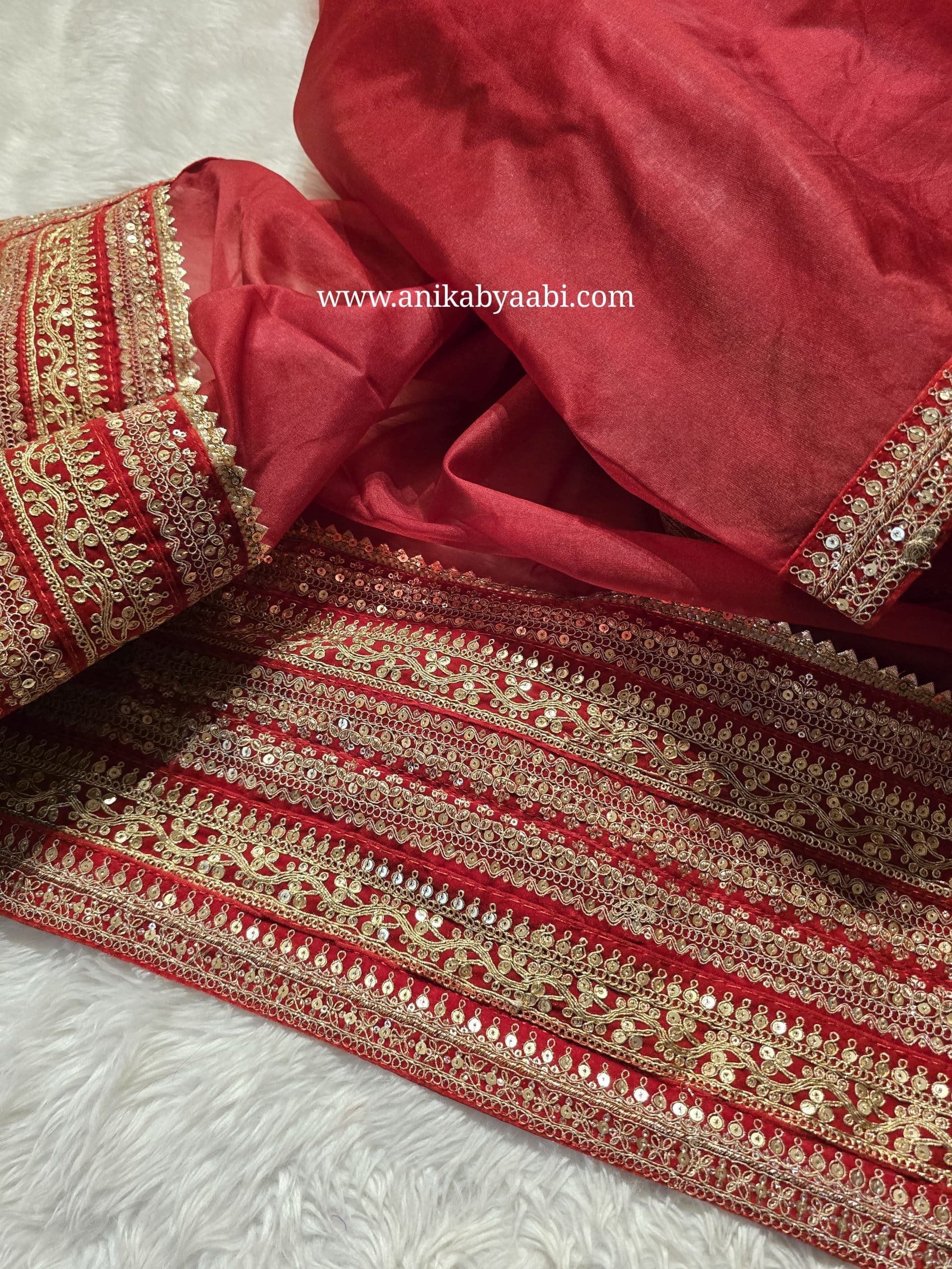 ORGANZA SABYA -RED SAREE