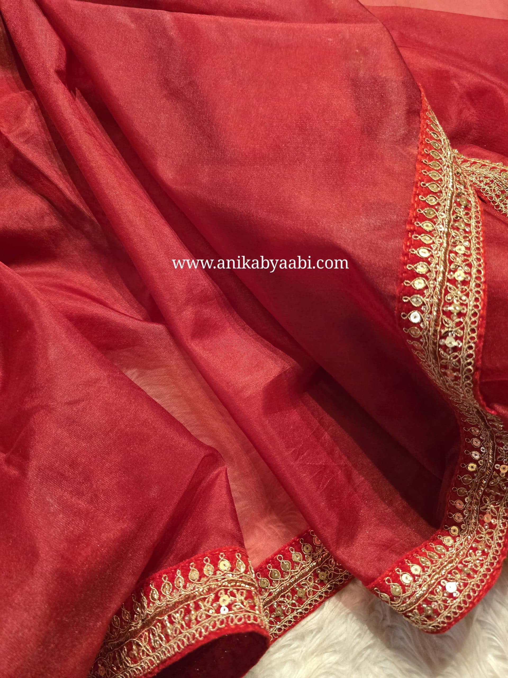 ORGANZA SABYA -RED SAREE