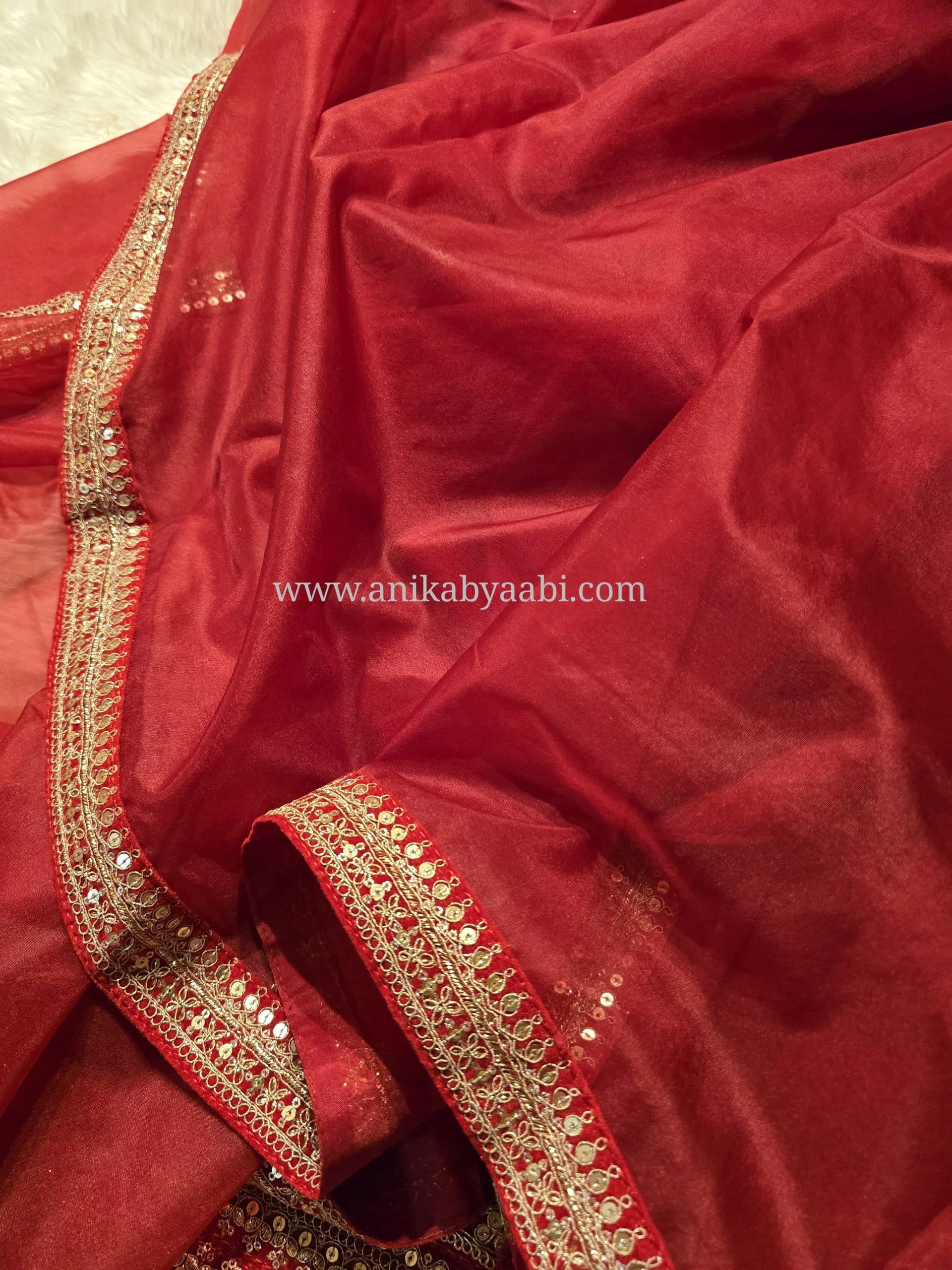 ORGANZA SABYA -RED SAREE