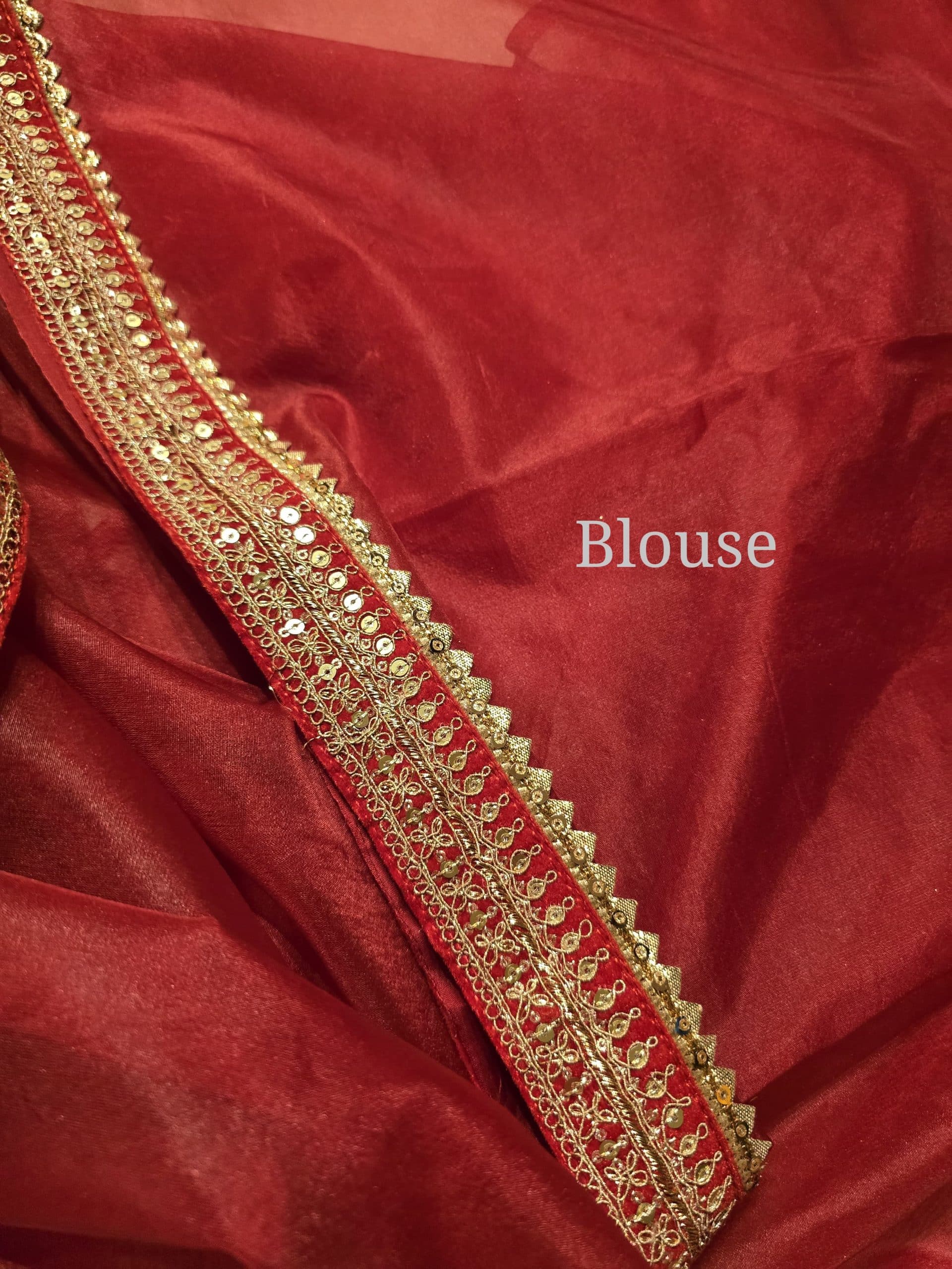 ORGANZA SABYA -RED SAREE