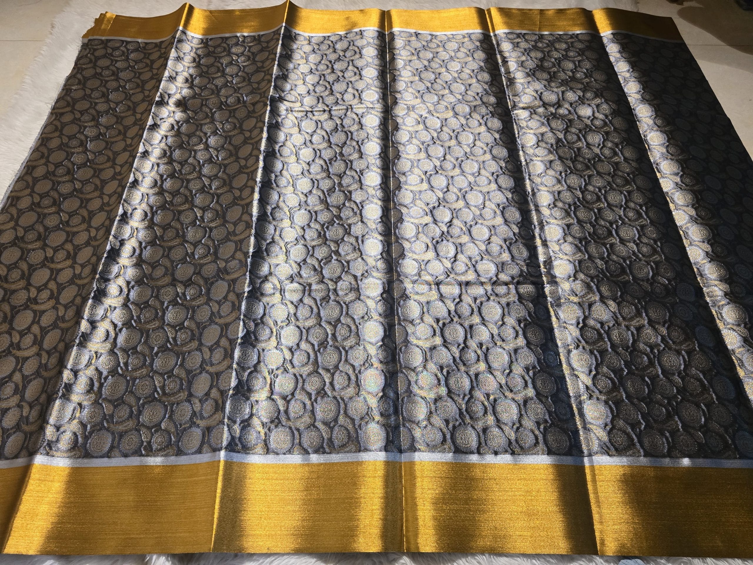 NITA-STEEL GRAY WITH GOLD SAREE