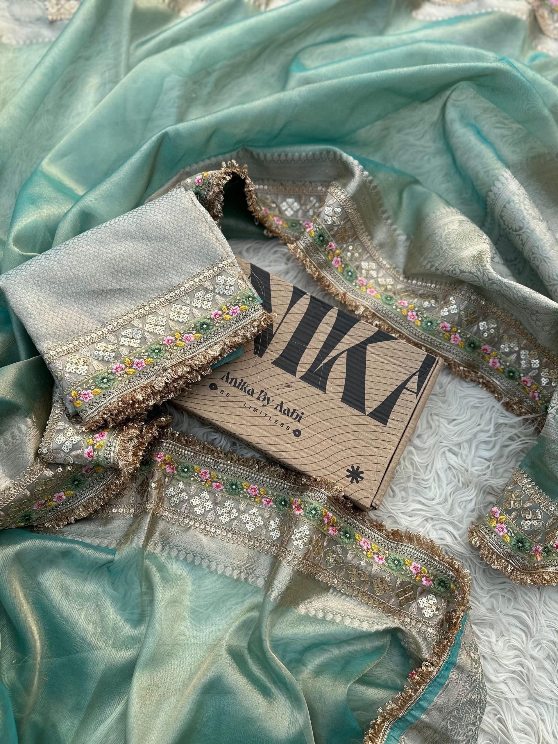 TISSUE LUXE-SKYBLUE SAREE