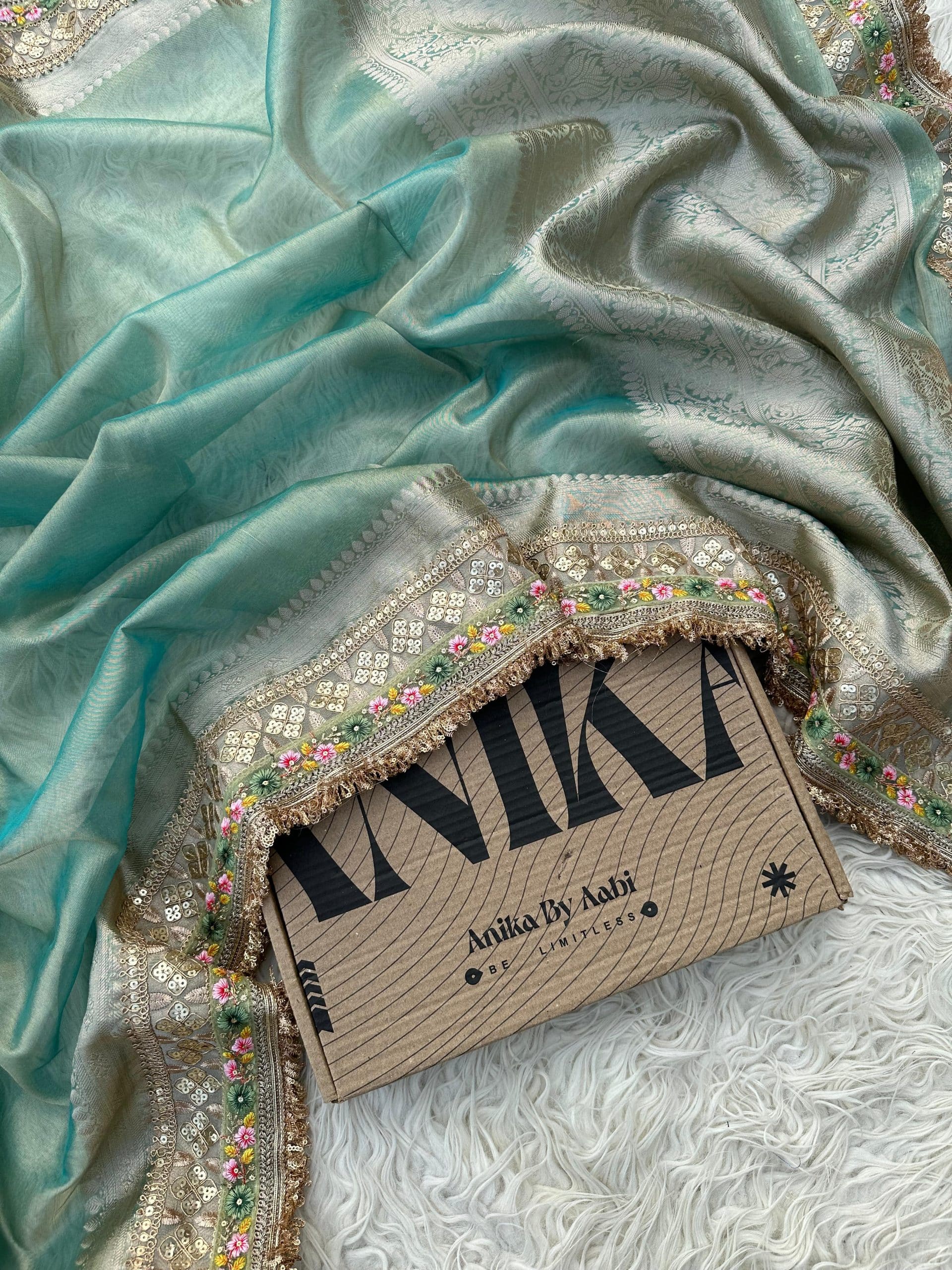 TISSUE LUXE-SKYBLUE SAREE