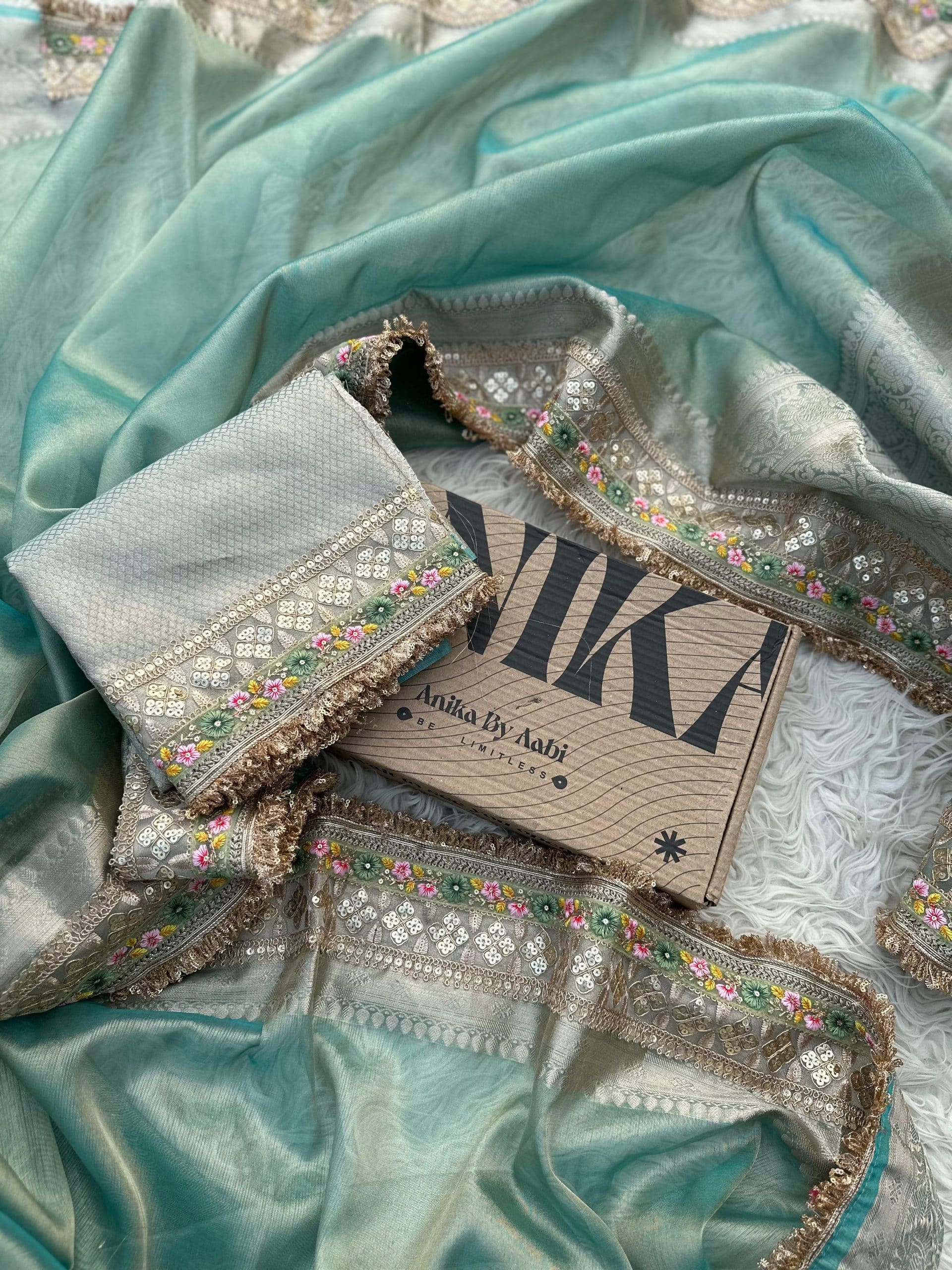 TISSUE LUXE-SKYBLUE SAREE