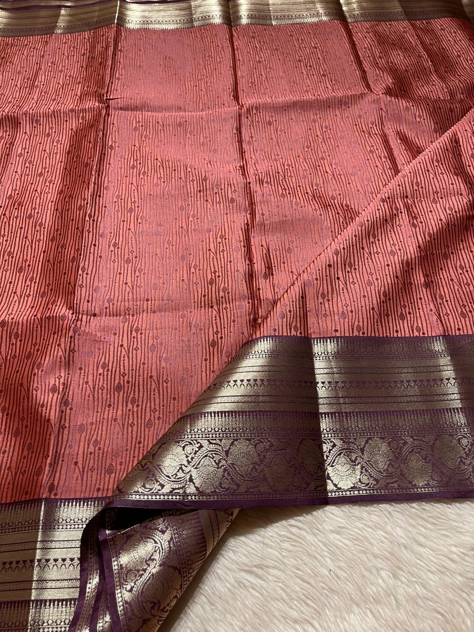 RADHIKA KT200- DARK PEACH BRICK SAREE