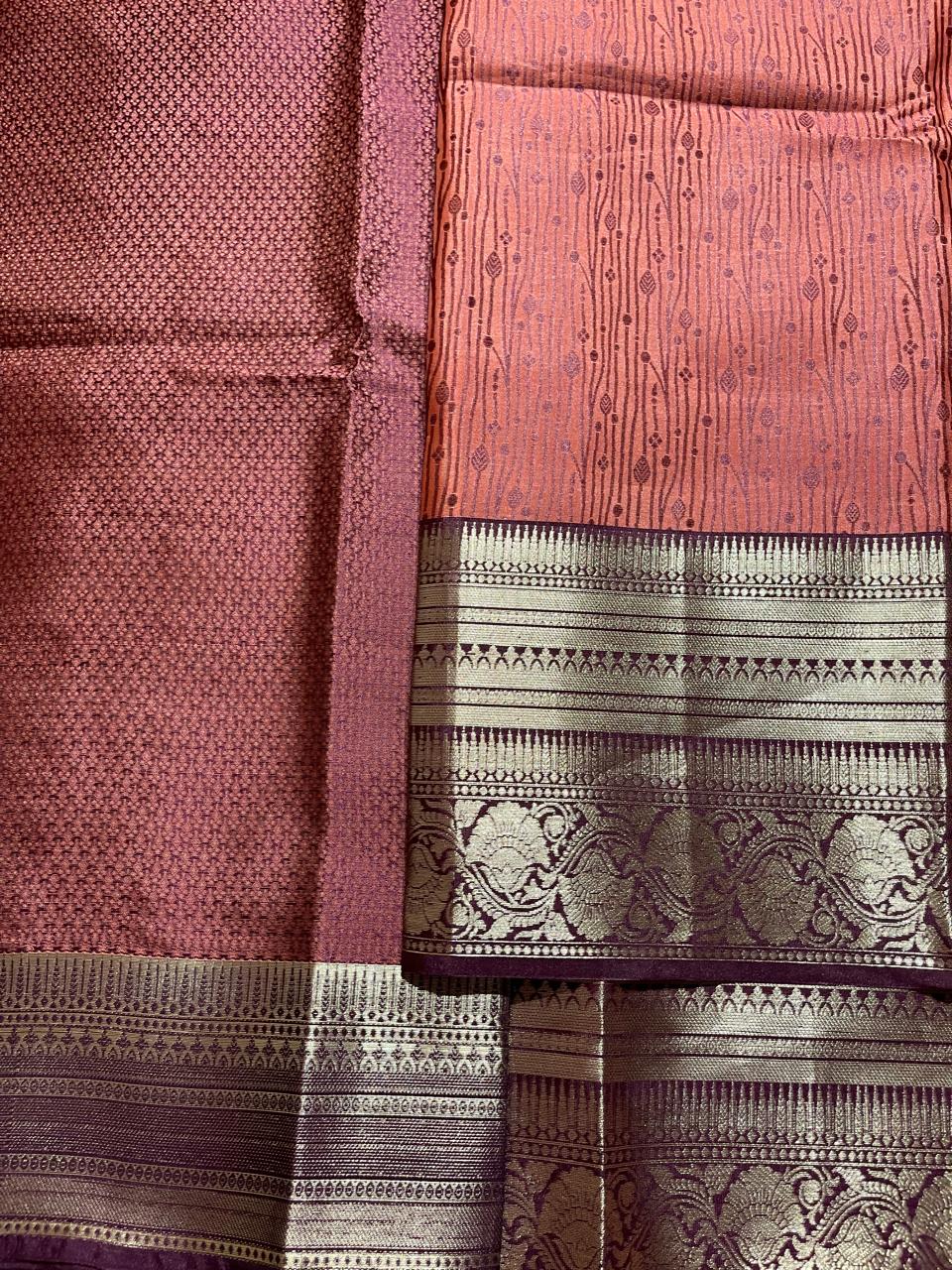 RADHIKA KT200- DARK PEACH BRICK SAREE