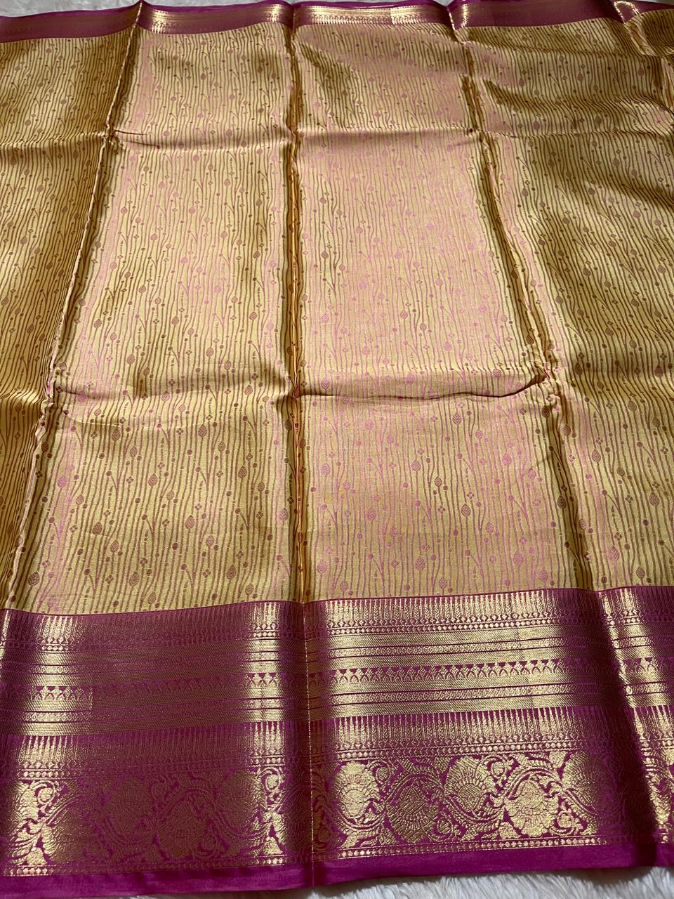 RADHIKA KT200- YELLOW DUAL TONE SAREE