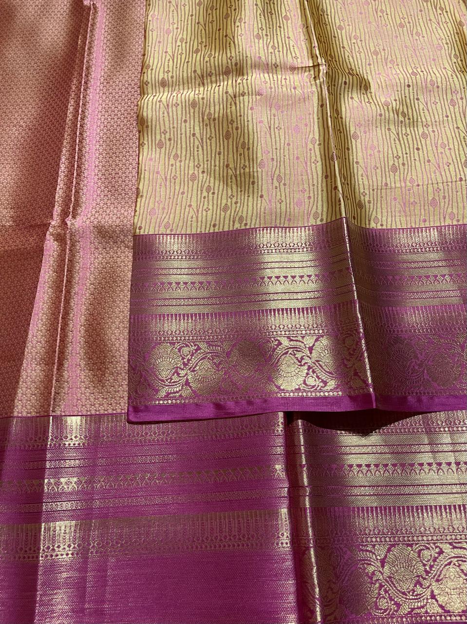 RADHIKA KT200- YELLOW DUAL TONE SAREE