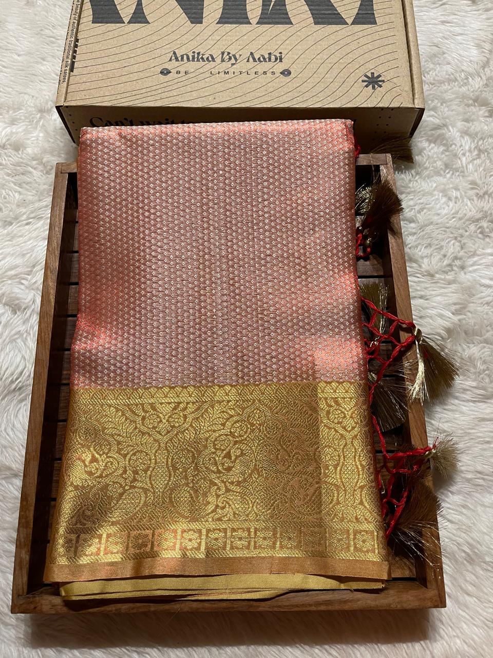 RADHIKA- PEACH PINK DUAL TONE SAREE