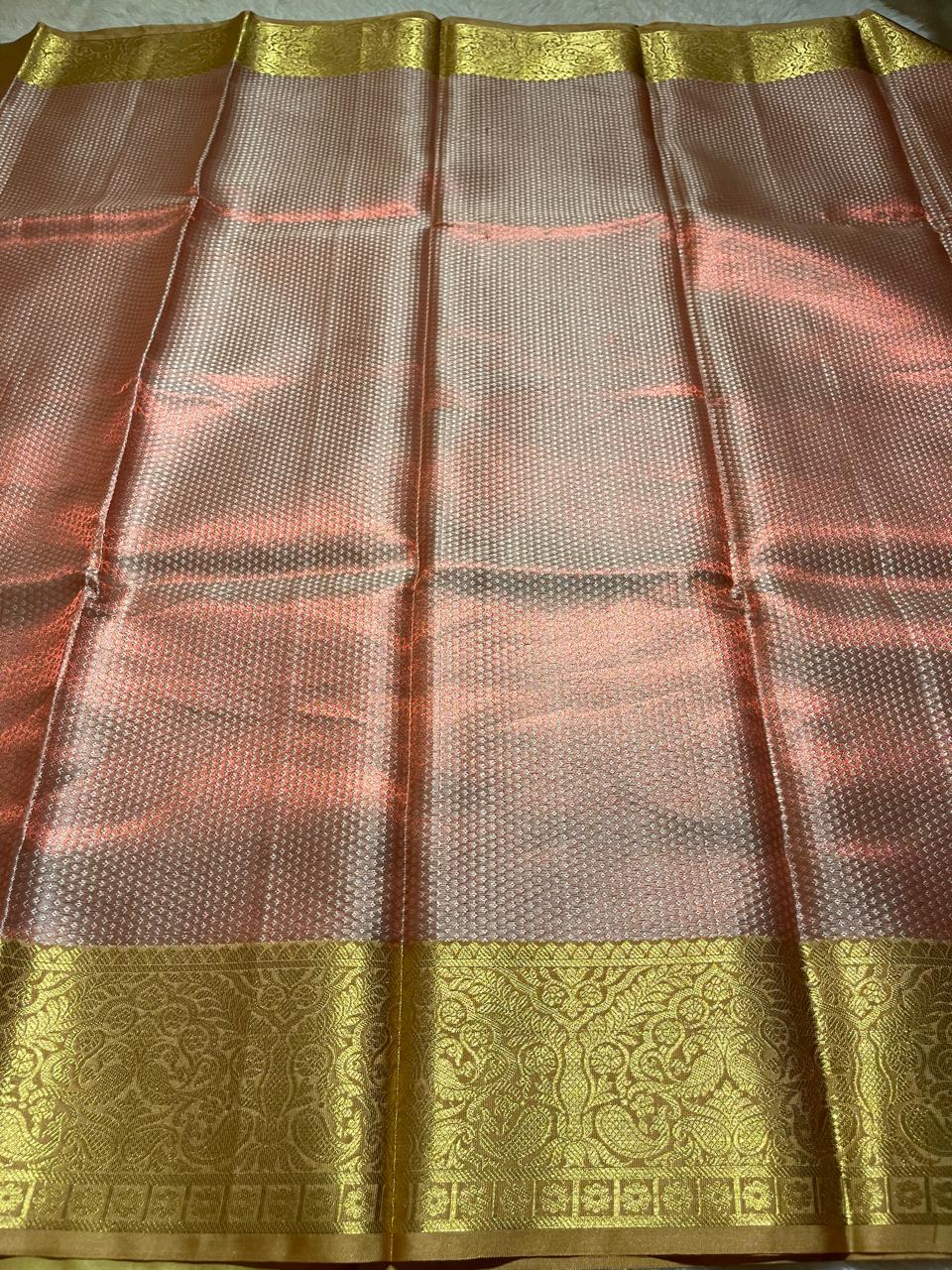 RADHIKA- PEACH PINK DUAL TONE SAREE