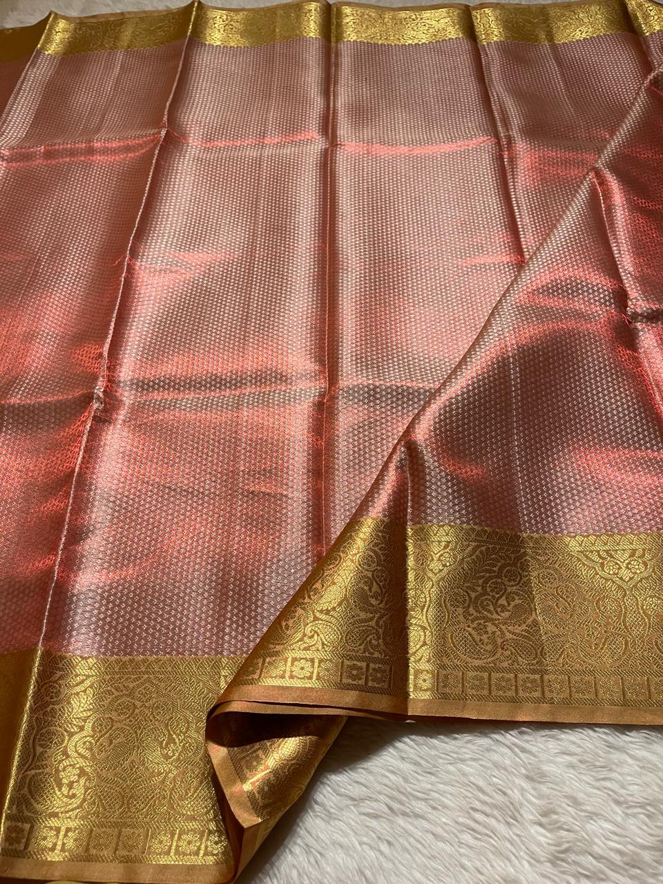 RADHIKA- PEACH PINK DUAL TONE SAREE