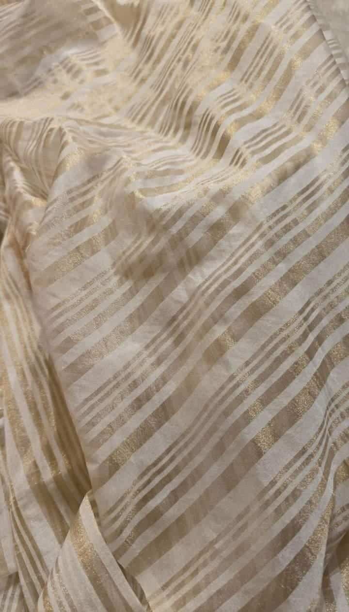 NAYAN-HALFWHITE STRIPES SAREE